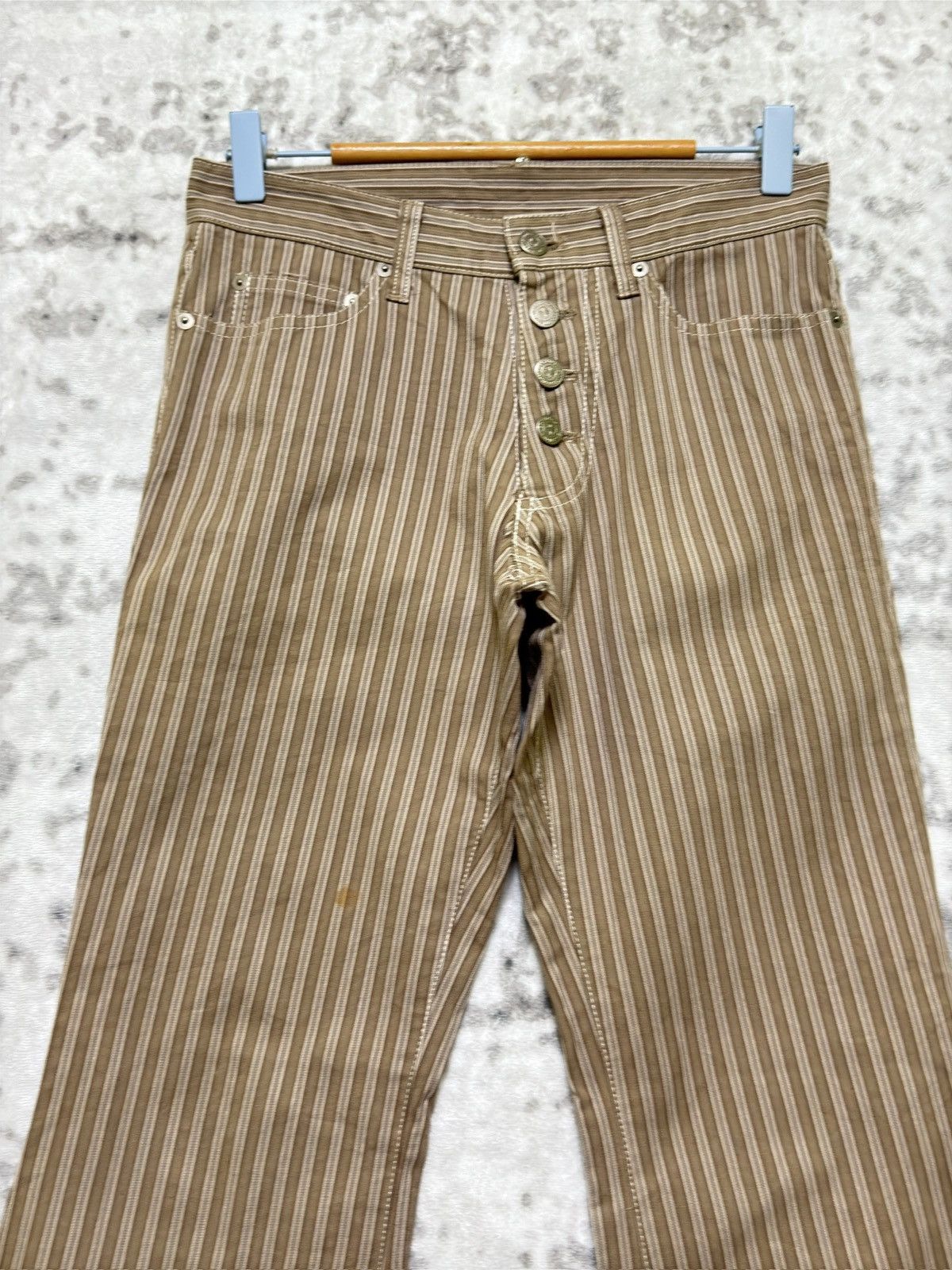 Tornado Mart Tornado Mart Y2K Pinstripe Flared Pants Japanese Archive Size US 28 / EU 44 - 3 Thumbnail