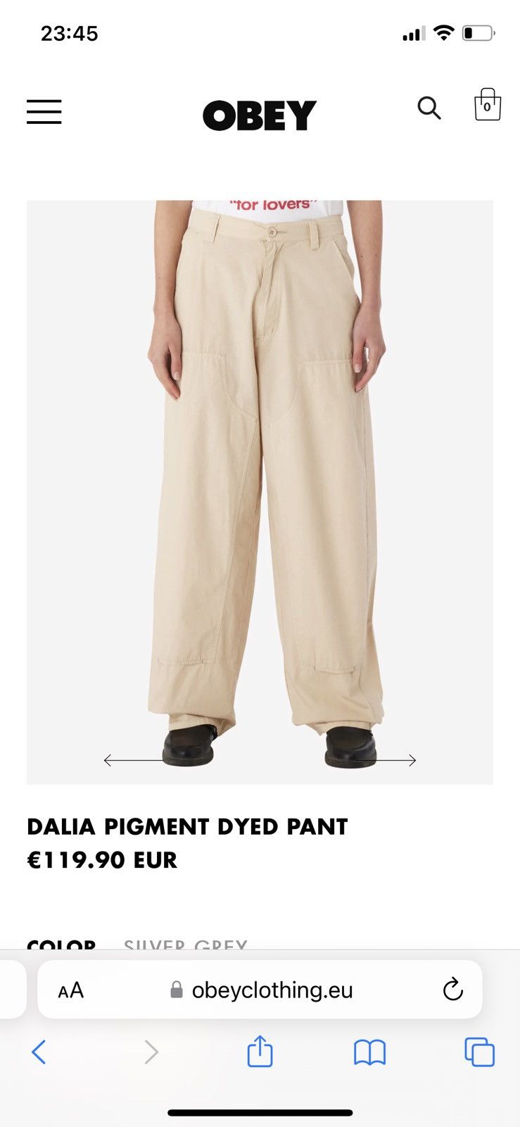 Obey Obey Dalla Pigment Dyed Pants - Silver Grey Size 26" / US 2 / IT 38 - 6 Thumbnail
