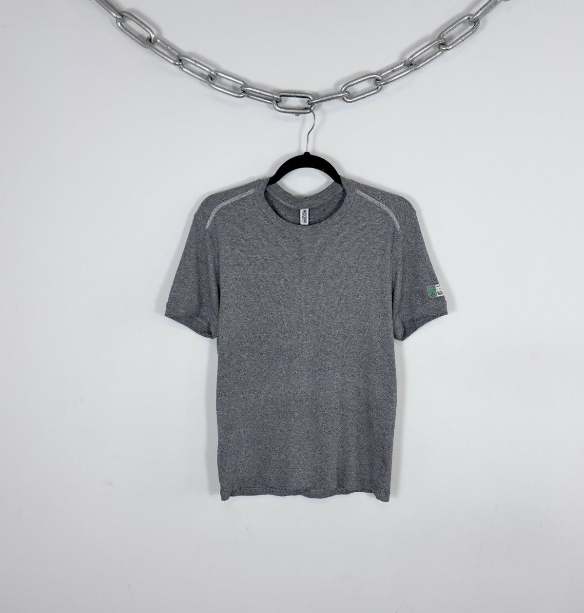 Moschino Moschino Underwear Women’s Grey Peace Love T-Shirt Tee Size L / US 10 / IT 46 - 1 Thumbnail