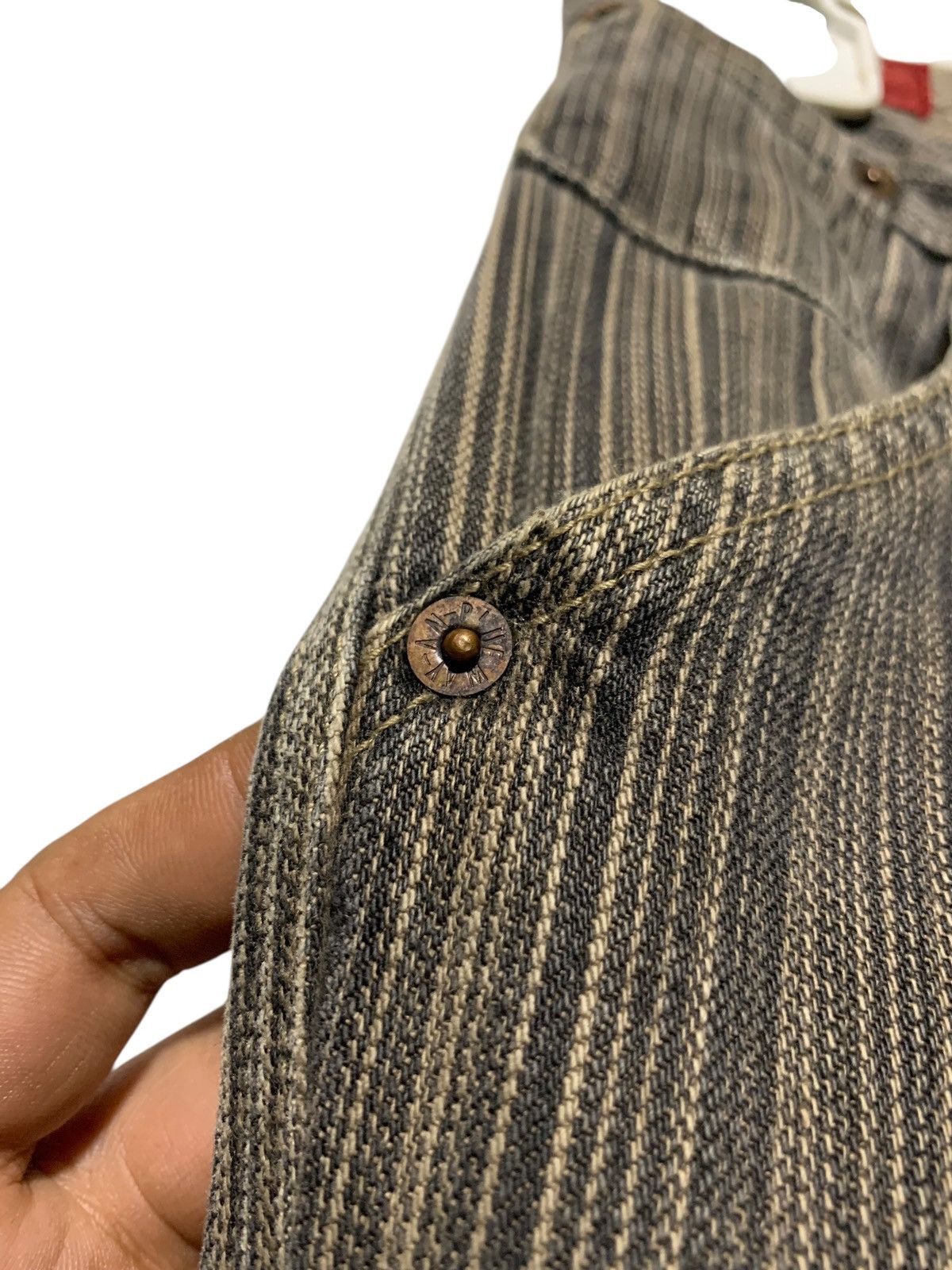 Blue Blue Japan Vintage Blue Way Japan pin striped grunge straight jeans Size US 29 - 7 Thumbnail