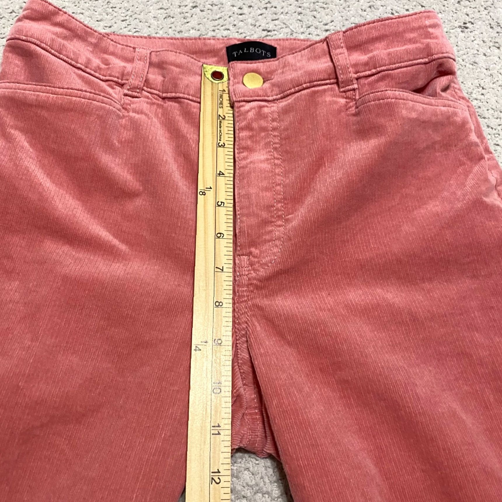 Talbots Talbots Jeans Women's Solid Pink Corduroy Flared High Rise 2 Regular Inseam 30 in Pant Womens Size 26" / US 2 / IT 38 - 6 Thumbnail