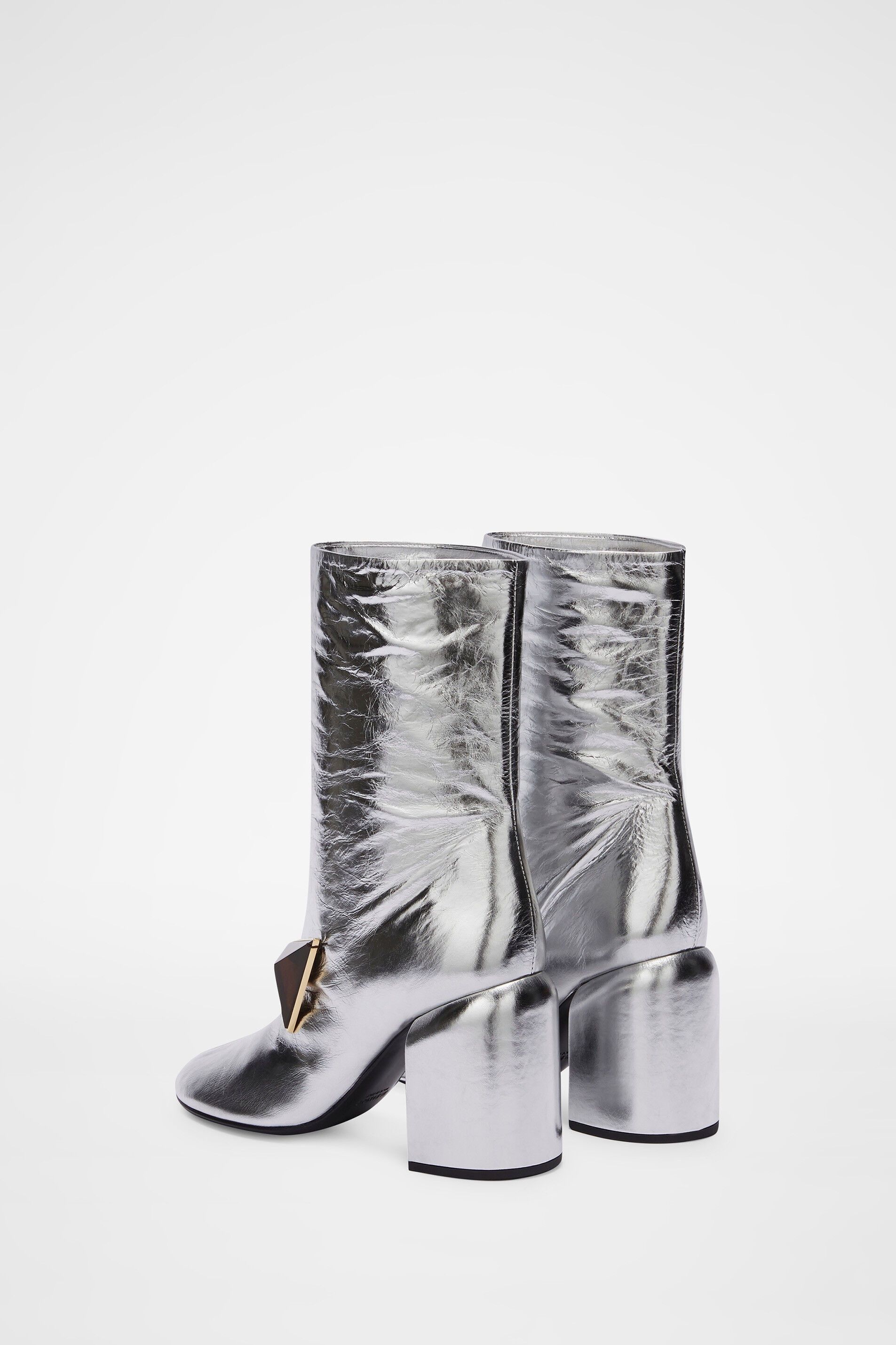 Jil Sander o1y1025 Ankle Boots in Silver Size US 5 / IT 35 - 3 Thumbnail