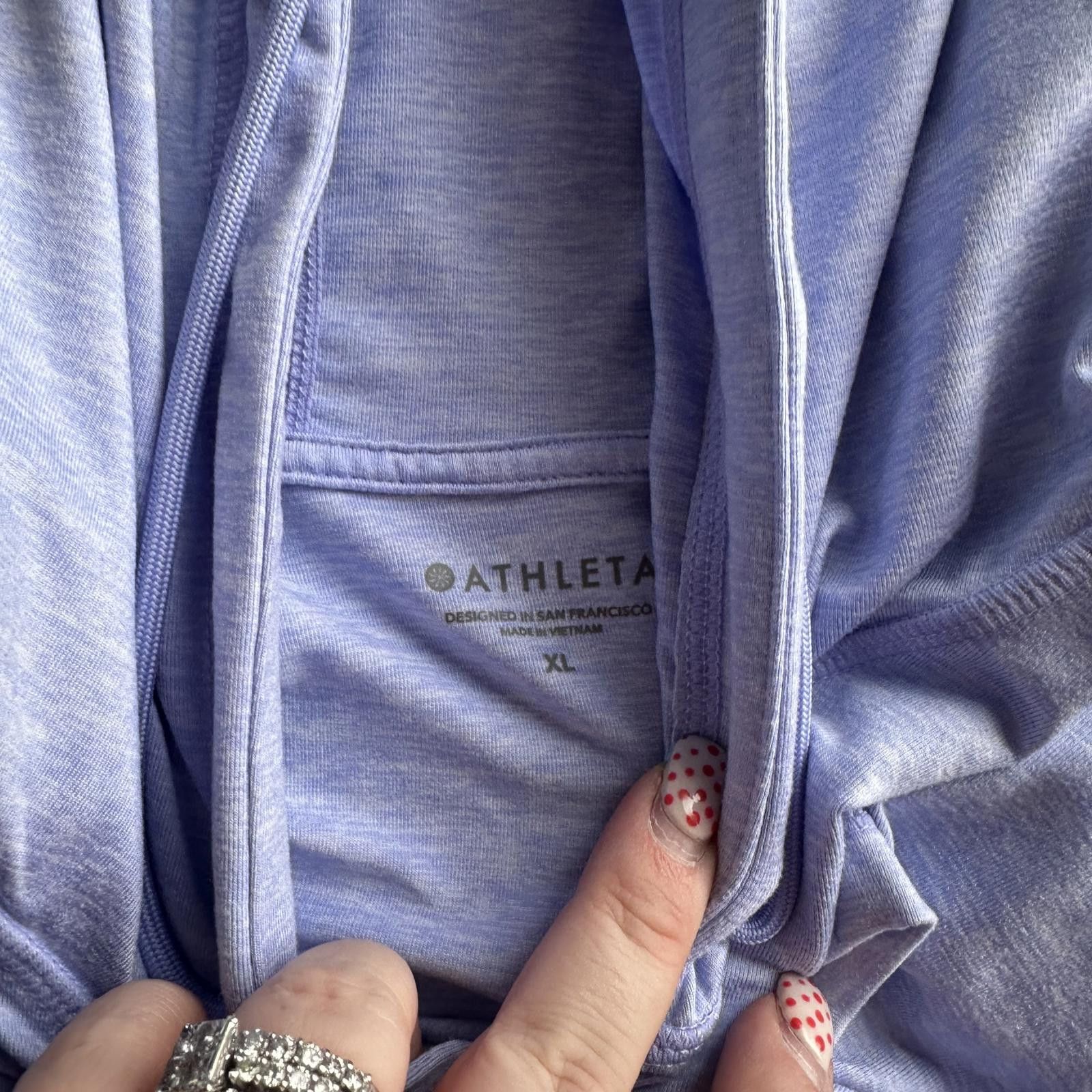 Designer Athleta Lightweight Hooded Pullover - XL - Soft Blue Size XL / US 12-14 / IT 48-50 - 2 Thumbnail