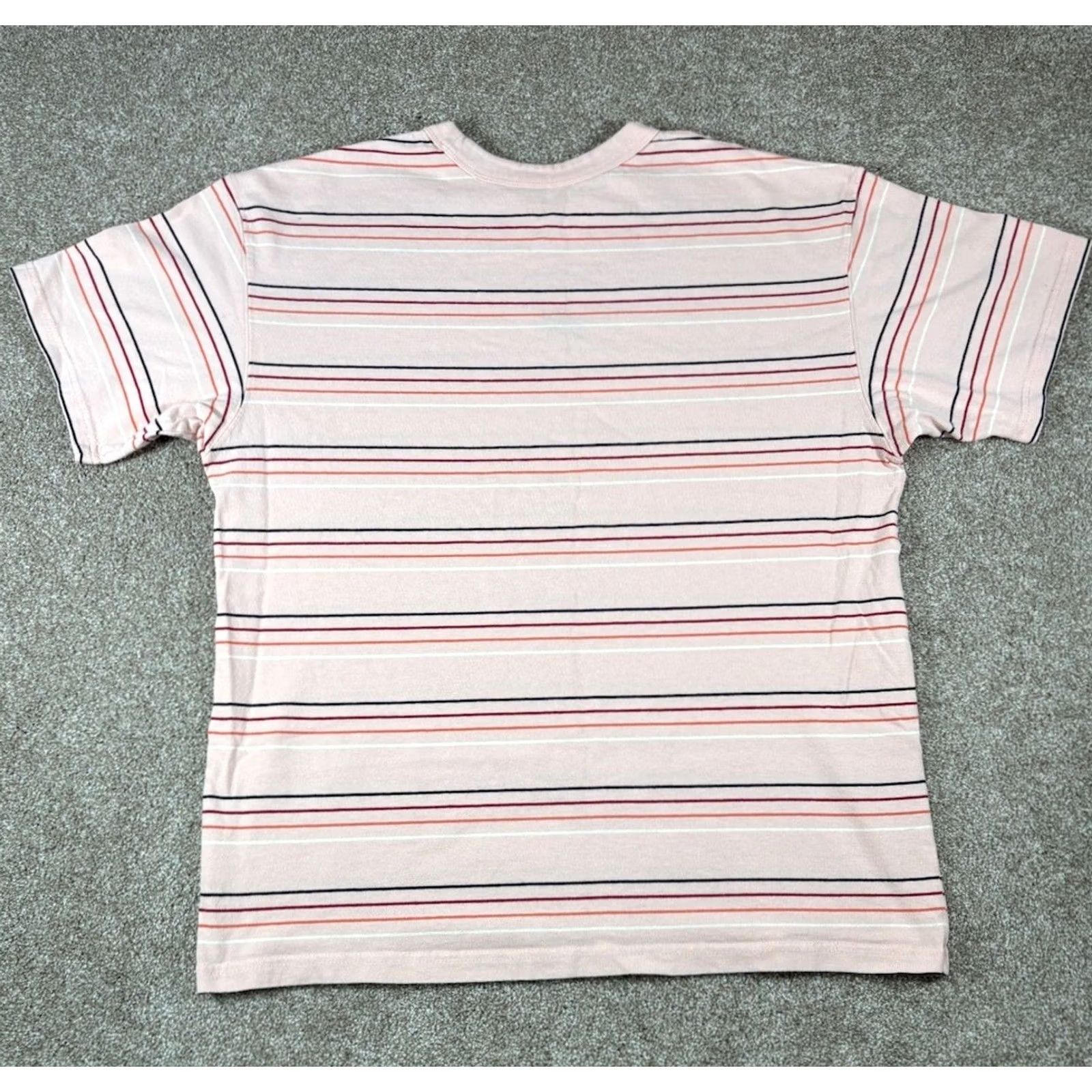 Nike Nike Tee Embroidered Center Swoosh T-Shirt Striped Salmon Men’s Size Large Size US L / EU 52-54 / 3 - 3 Thumbnail