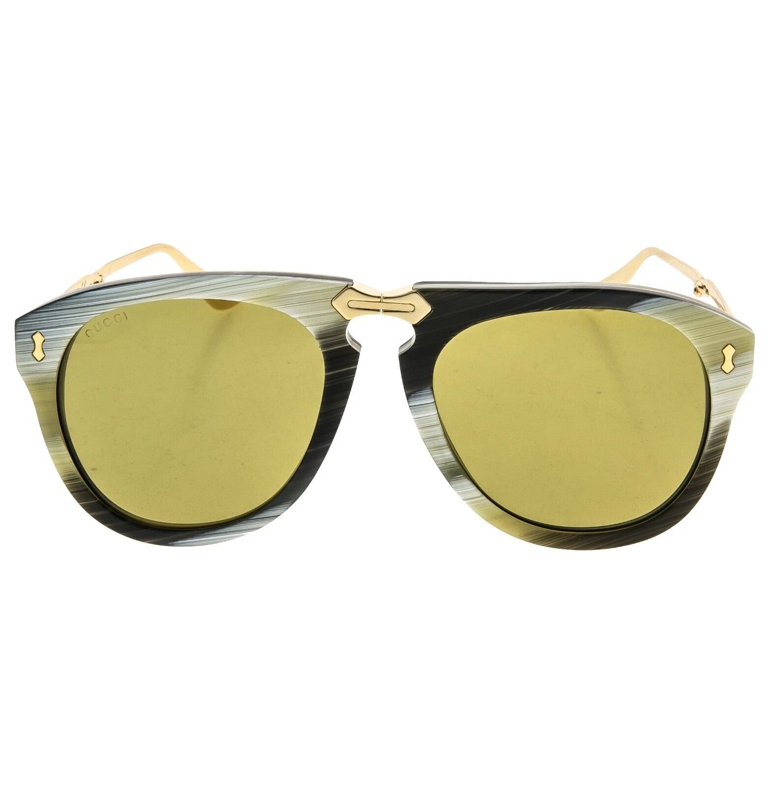 Gucci GUCCI GG0305S 0305 Gold Green Foldable Sunglasses 003 Size ONE SIZE - 11 Thumbnail