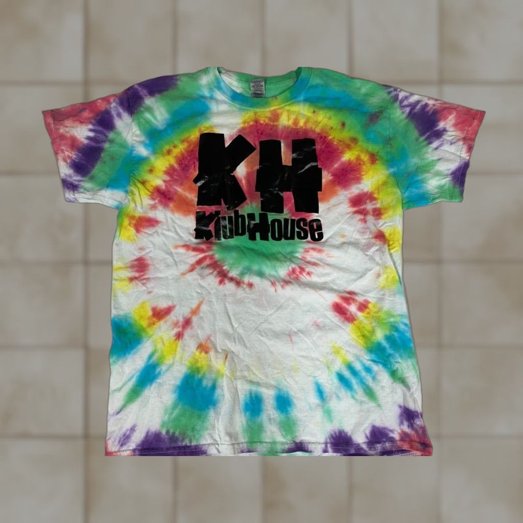 Gildan Gildan Tie Dye Mens Shirt L Short Sleeve Crew Neck T-Shirt Dryblend Classic Stars Summer Multicolor Logo Size US L / EU 52-54 / 3 - 1 Thumbnail