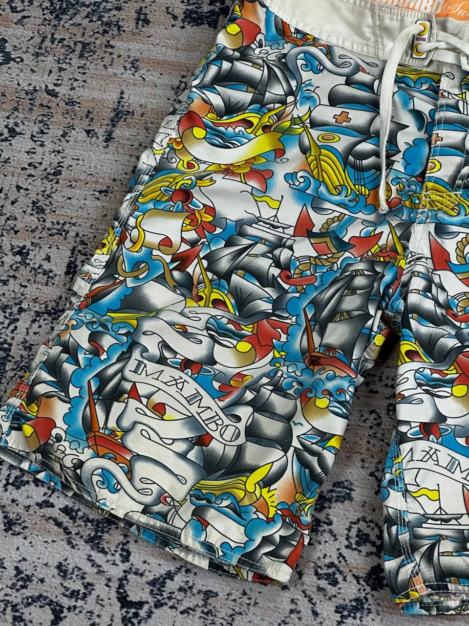 Mambo × Vintage 90s Vintage Mambo Surf Deluxe Tattoo AOP Shorts Size US 32 / EU 48 - 4 Thumbnail