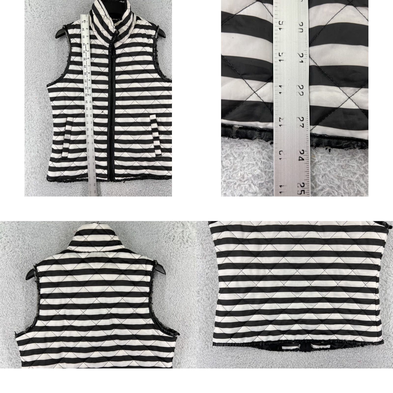 Vintage Indigo Saints Vest Womens M Black White Full Zip Polyester Quilted Pockets Shirt Women Vintage No Size M / US 6-8 / IT 42-44 - 9 Thumbnail