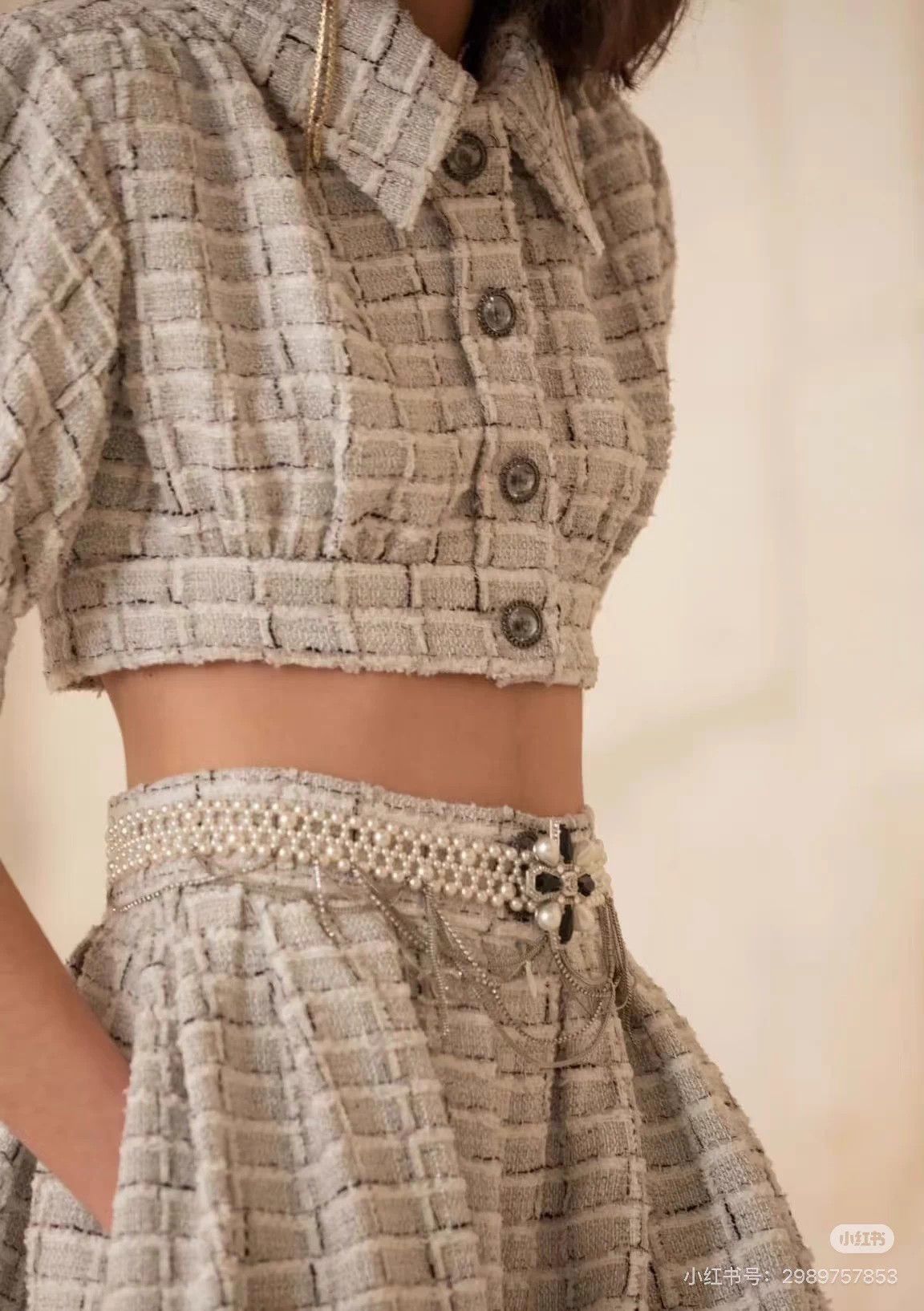 Chanel Chanel 22C short high-waist check tweed jacket 38 Size S / US 4 / IT 40 - 9 Thumbnail
