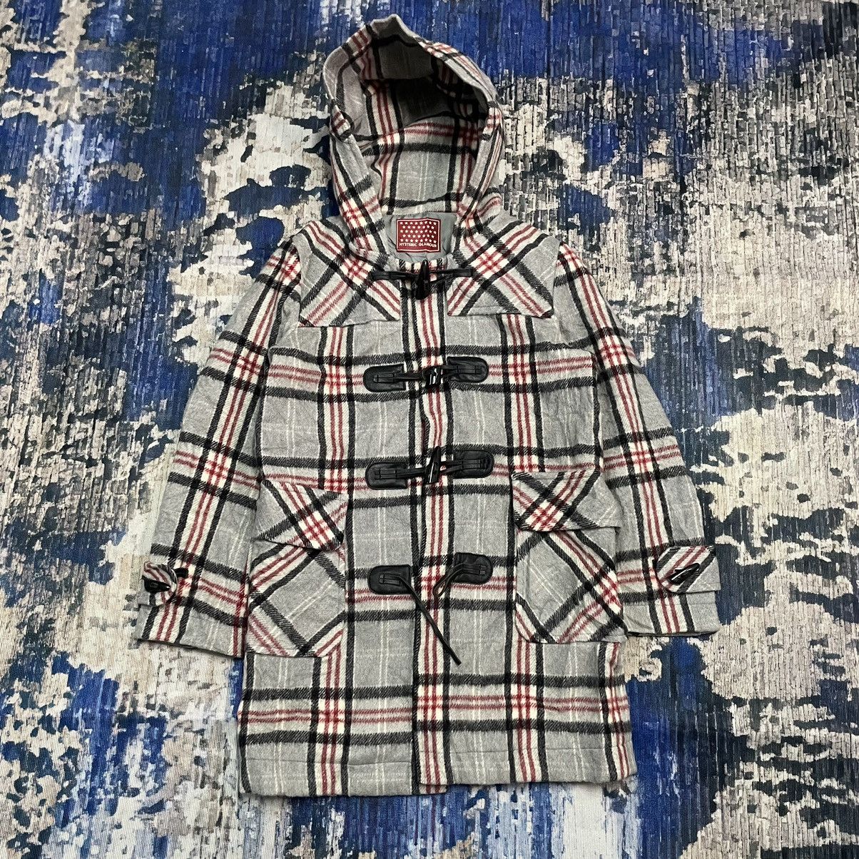 Hysteric Glamour Vintage 1990s Hysteric Glamour Plaid Wool Hooded Duffle Coat Size S / US 4 / IT 40 - 1 Thumbnail