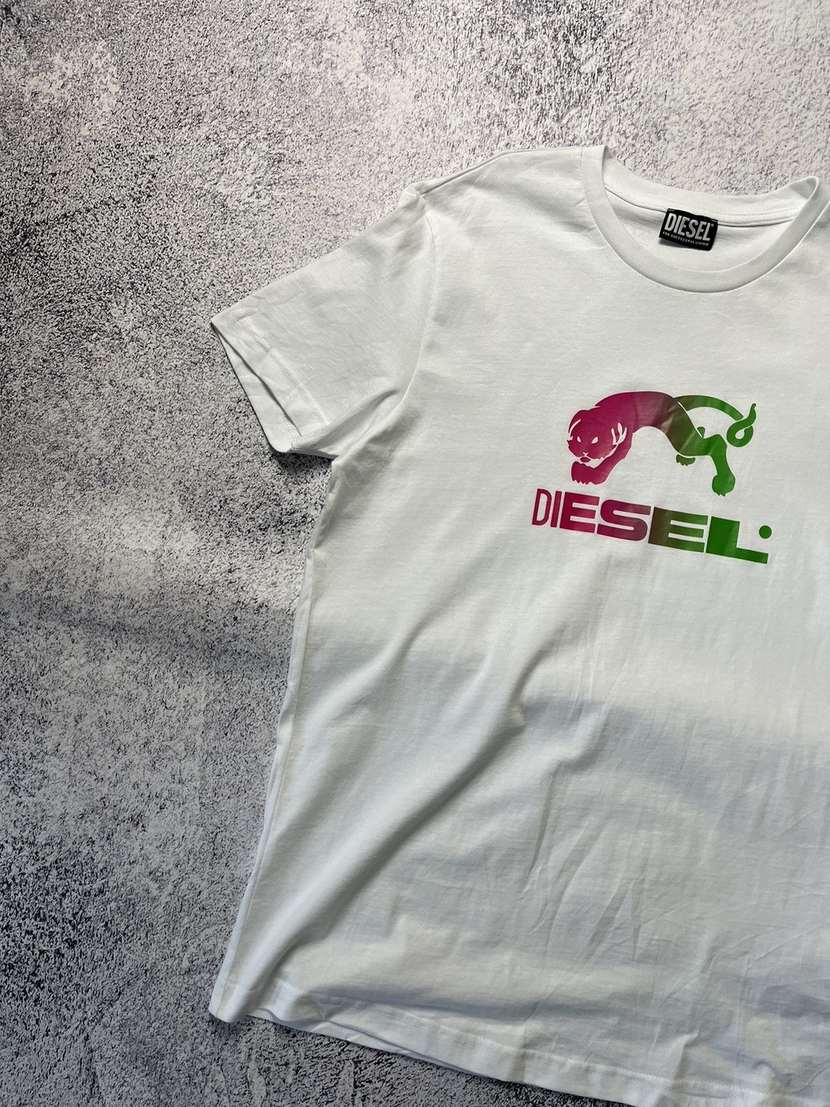 Diesel × Vintage Vintage Diesel T-Shirt Big Logo White Y2k Hype Designer Size US XL / EU 56 / 4 - 2 Thumbnail