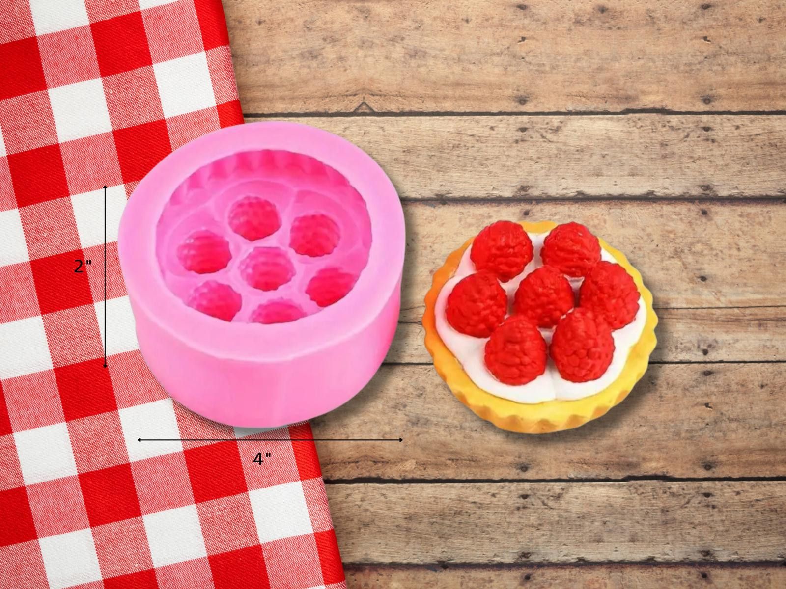 Other Raspberry Pie Silicone Mold: Candle Embeds, Soap, Wax Melt Size ONE SIZE - 2 Thumbnail