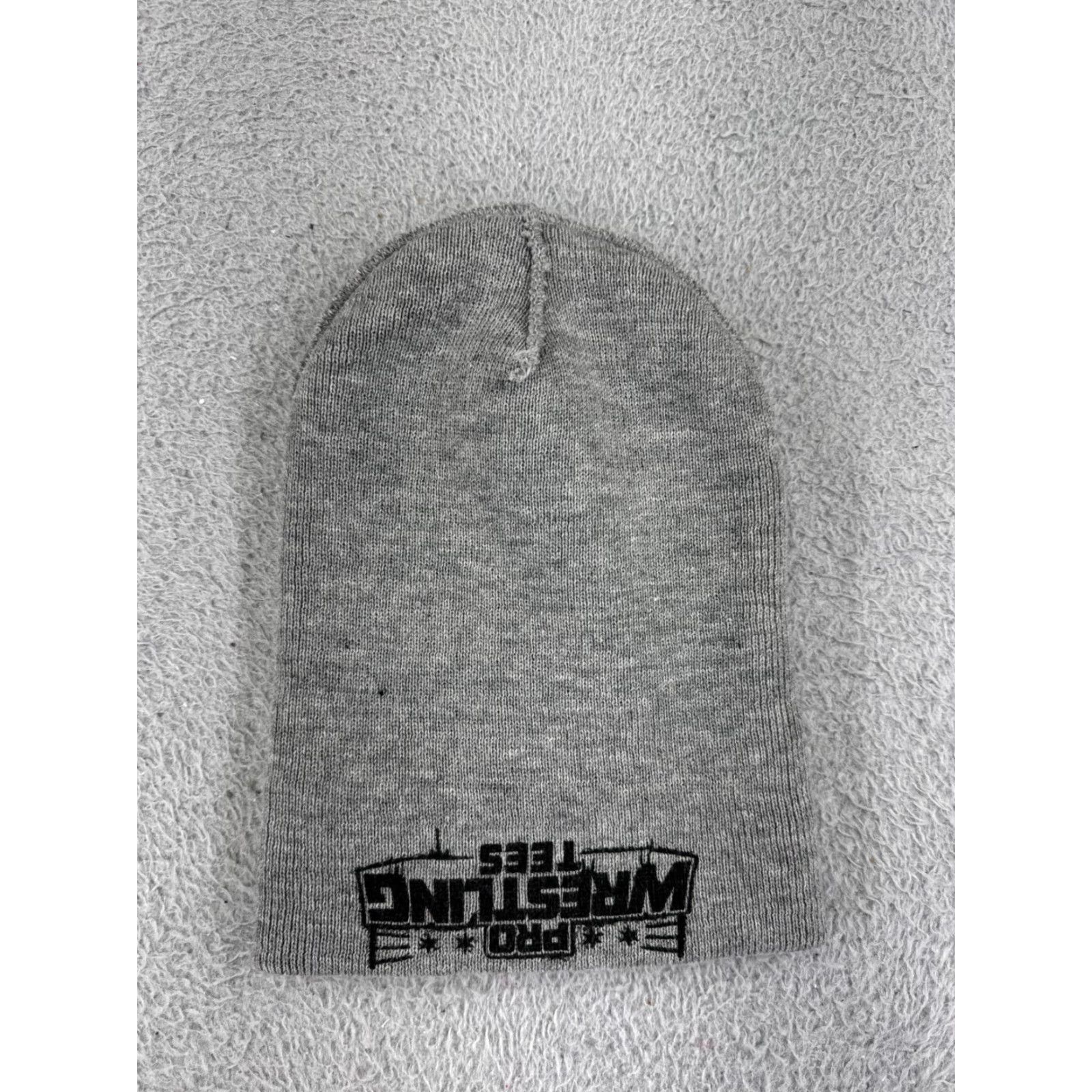 Vintage Pro Wrestling Tees Knit Beanie Toque Adult One Size Gray Striped Ski Hat for Men Size ONE SIZE - 5 Thumbnail