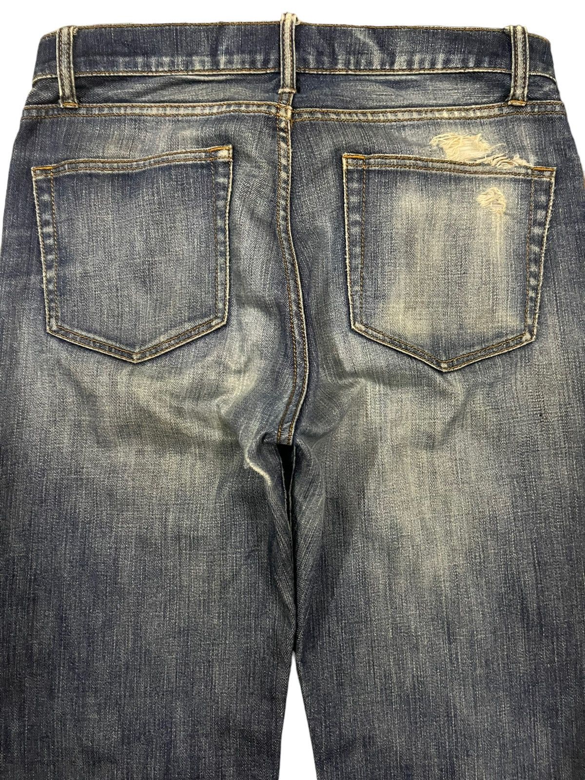 Sugar Cane Vintage Japanese Brand Blue Wash Distress Baggy Jeans Size US 32 / EU 48 - 4 Thumbnail
