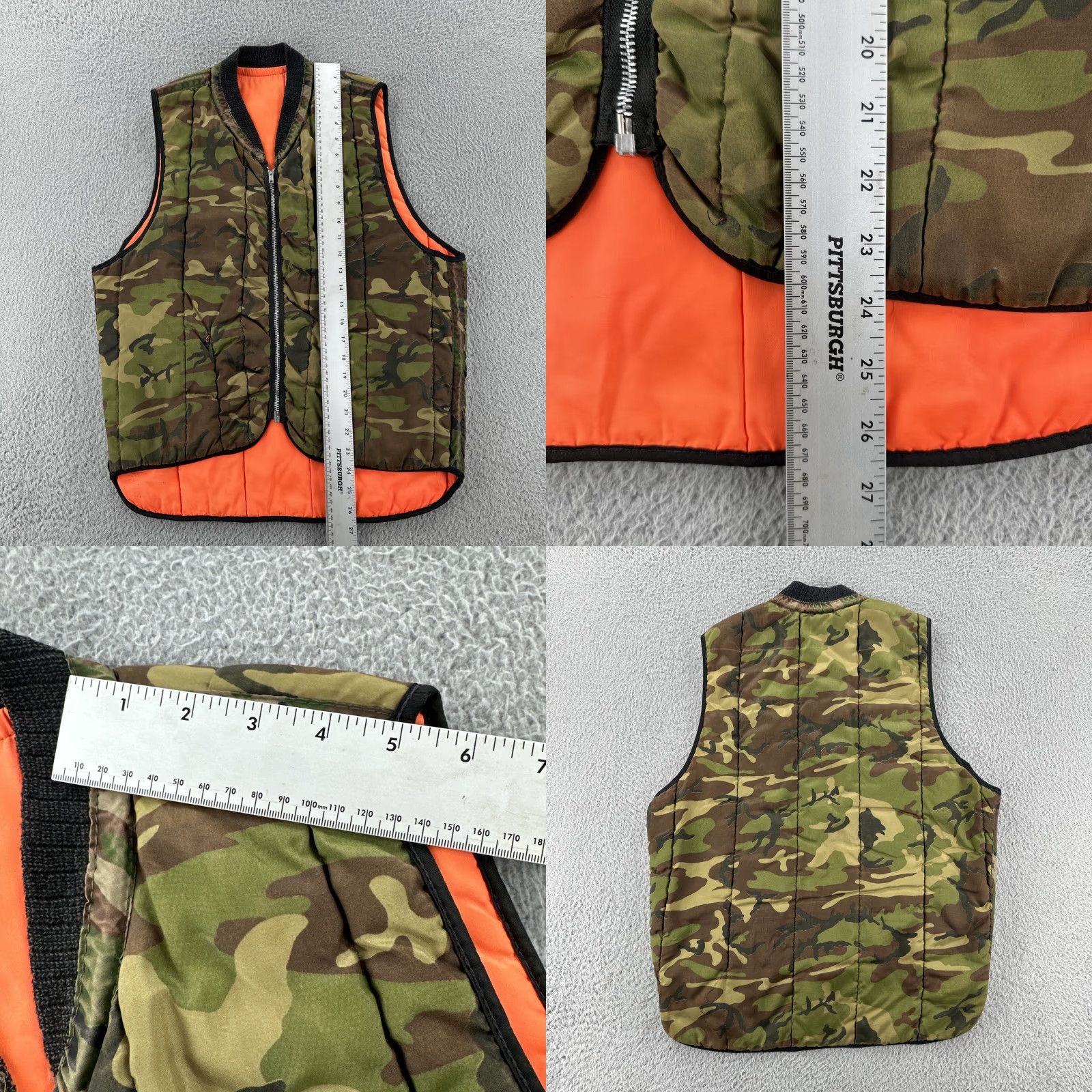 Vintage VINTAGE Reversible Mens Medium Orange And Camouflage Zip Up Hunting Vest 80s Size US M / EU 48-50 / 2 - 8 Thumbnail