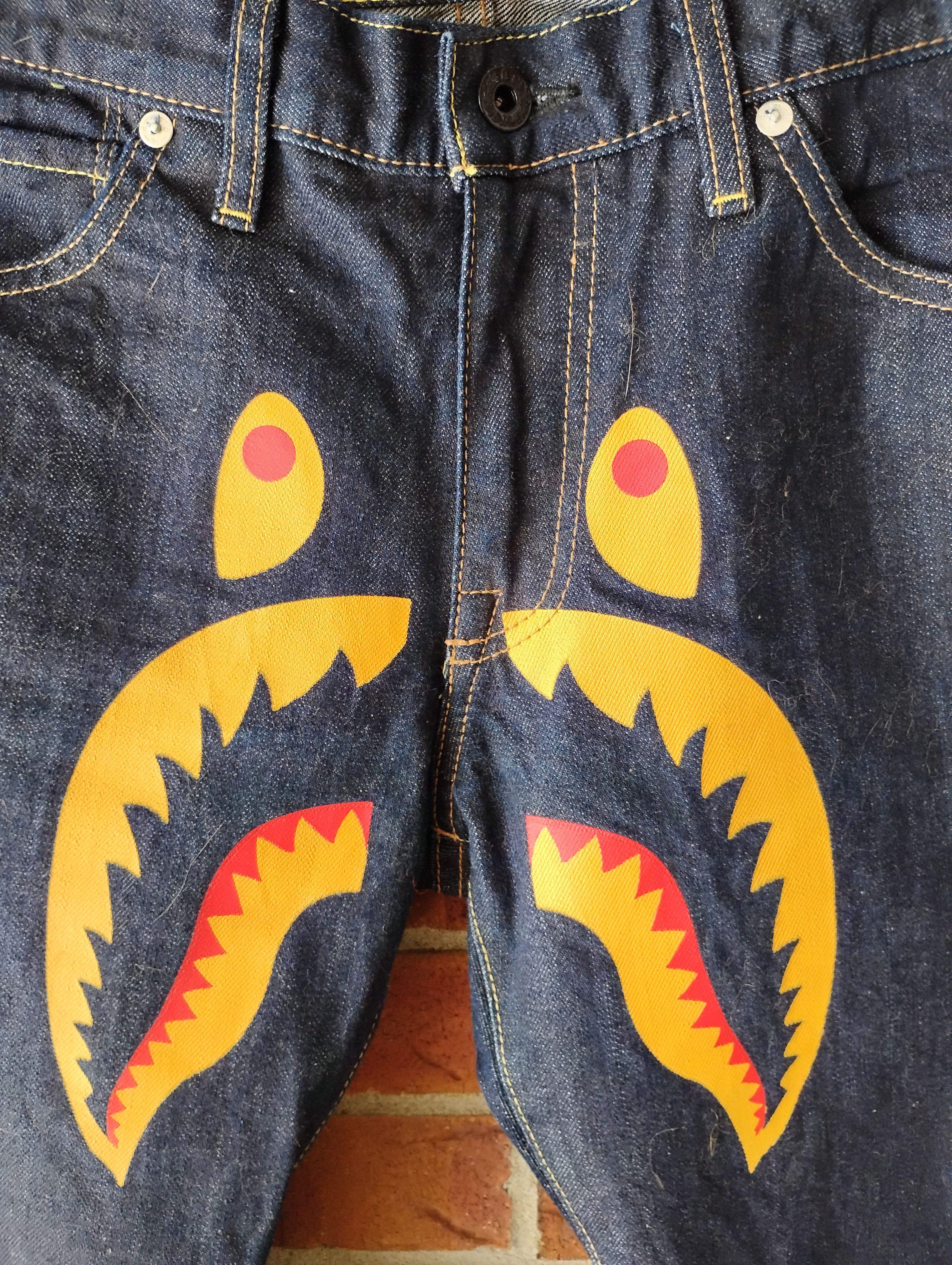 Bape Bape shark face "WGM" indigo denim Size US 31 - 3 Thumbnail