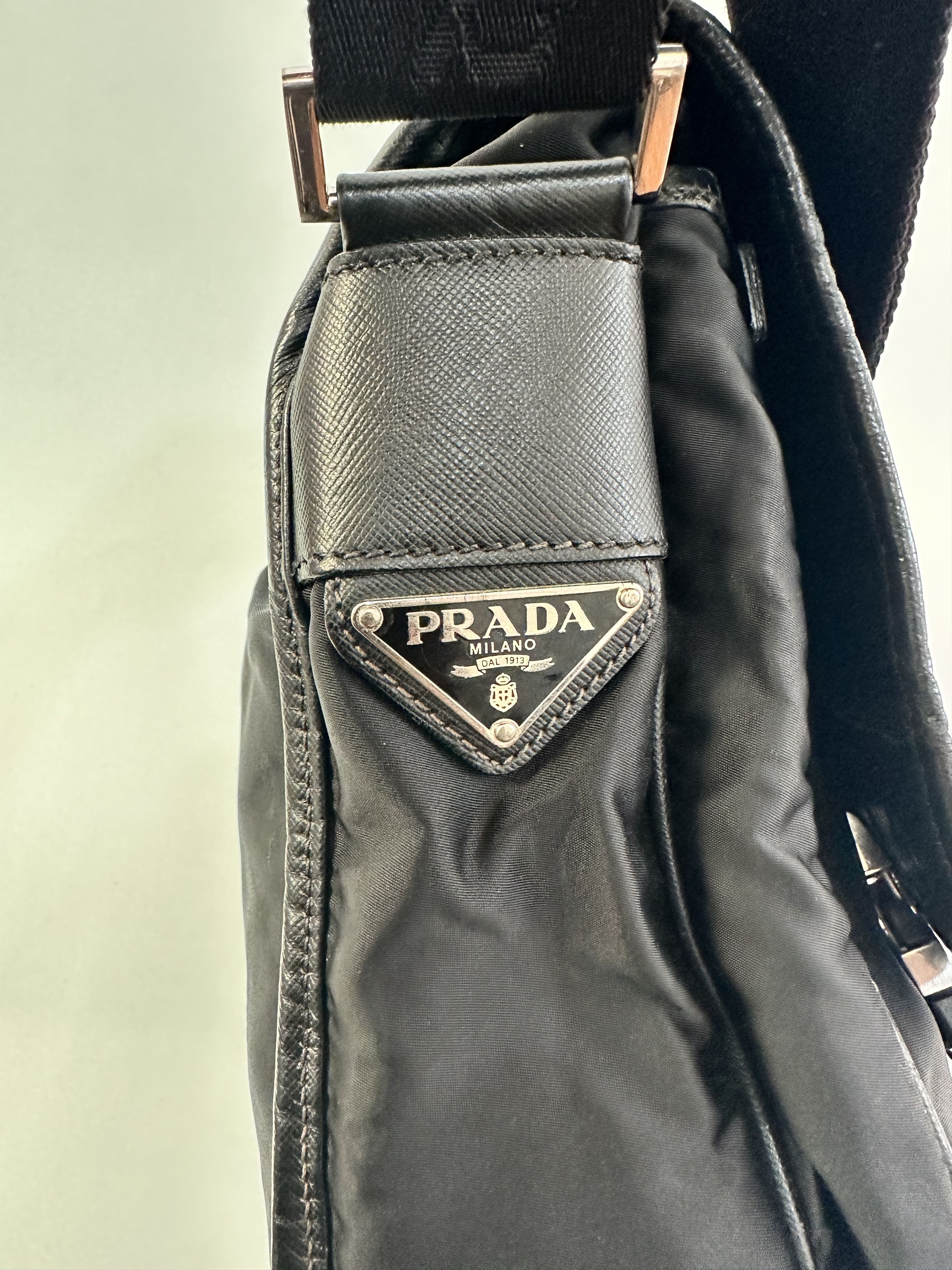 Prada Prada Black Nylon Flap Messenger Bag Size ONE SIZE - 4 Thumbnail