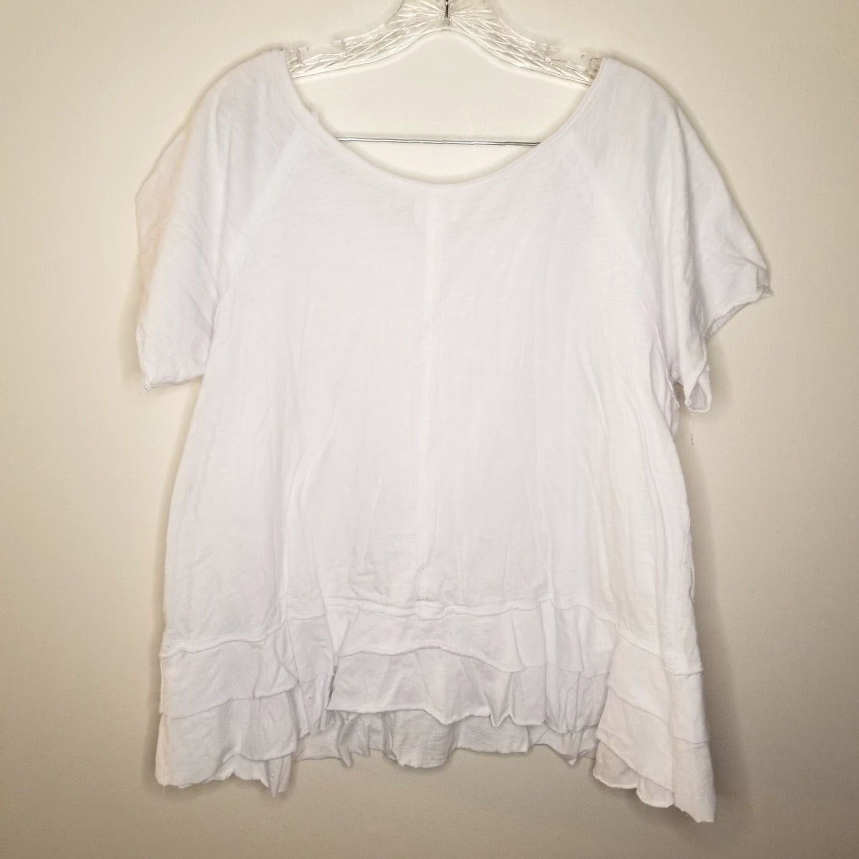 Vintage Amaryllis Ashlee Nichols Womens Flowy Round Neck Blouse White Large Size L / US 10 / IT 46 - 4 Thumbnail
