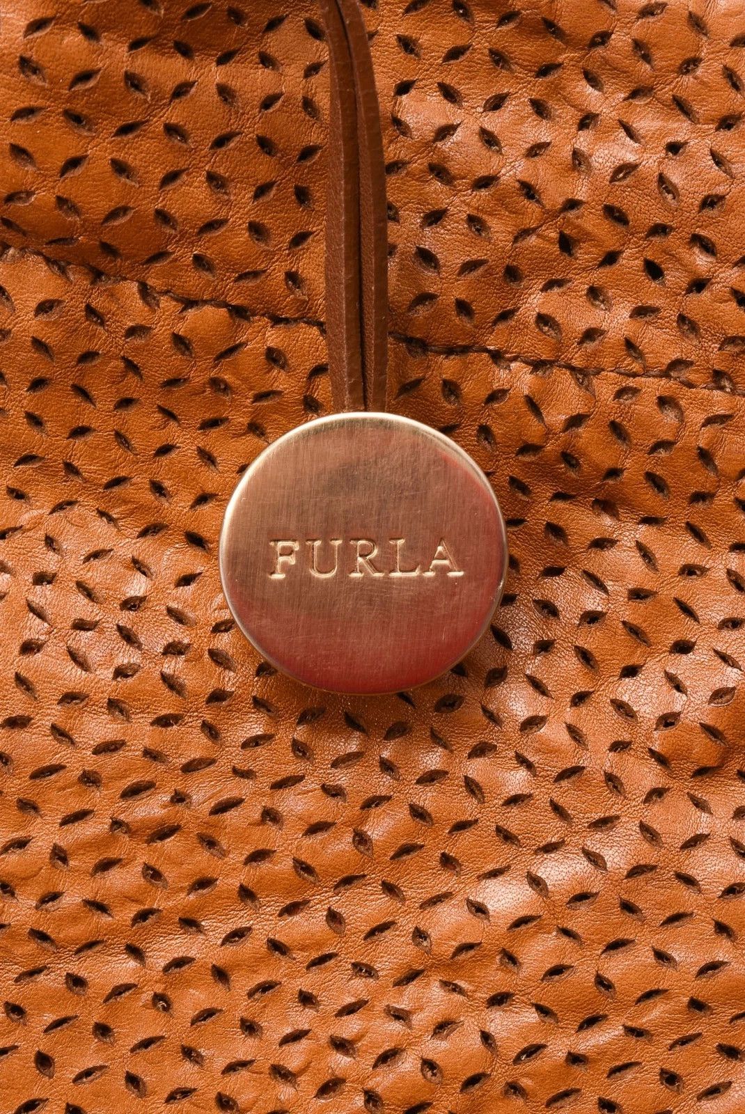 Furla Women's Furla Tan Perforated Leather Tote Bag Size ONE SIZE - 4 Thumbnail