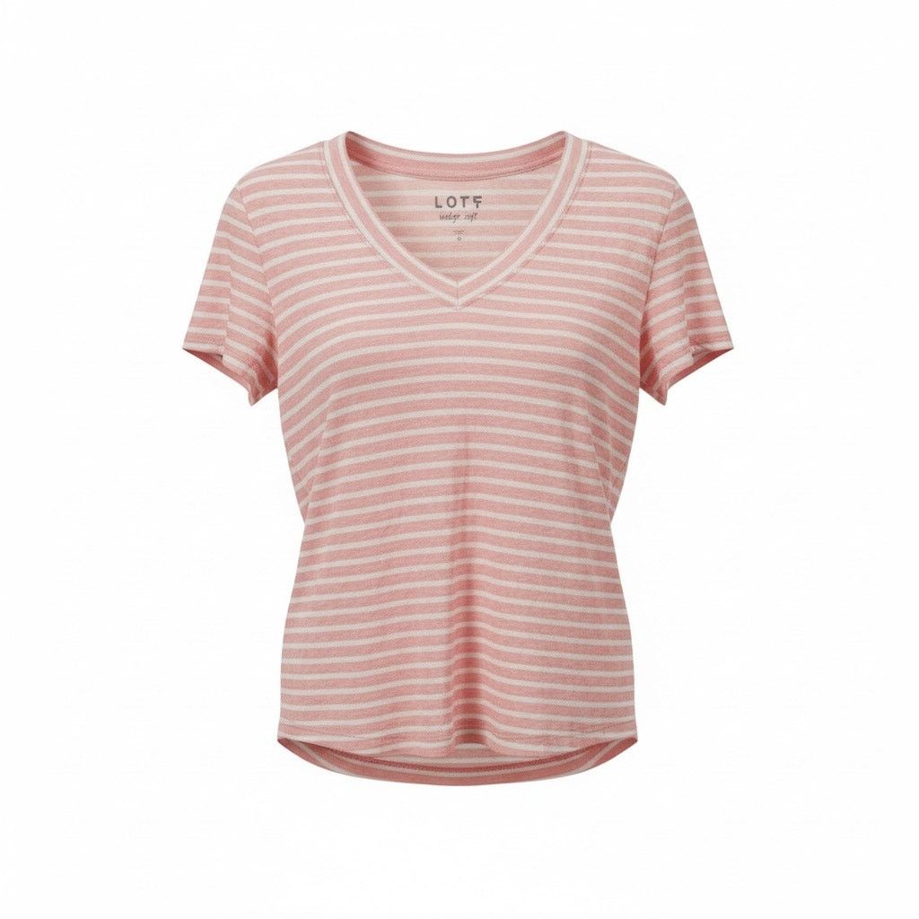 Loft LOFT Vintage Soft Pink & White Striped Tee Size Small Size S / US 4 / IT 40 - 1 Thumbnail
