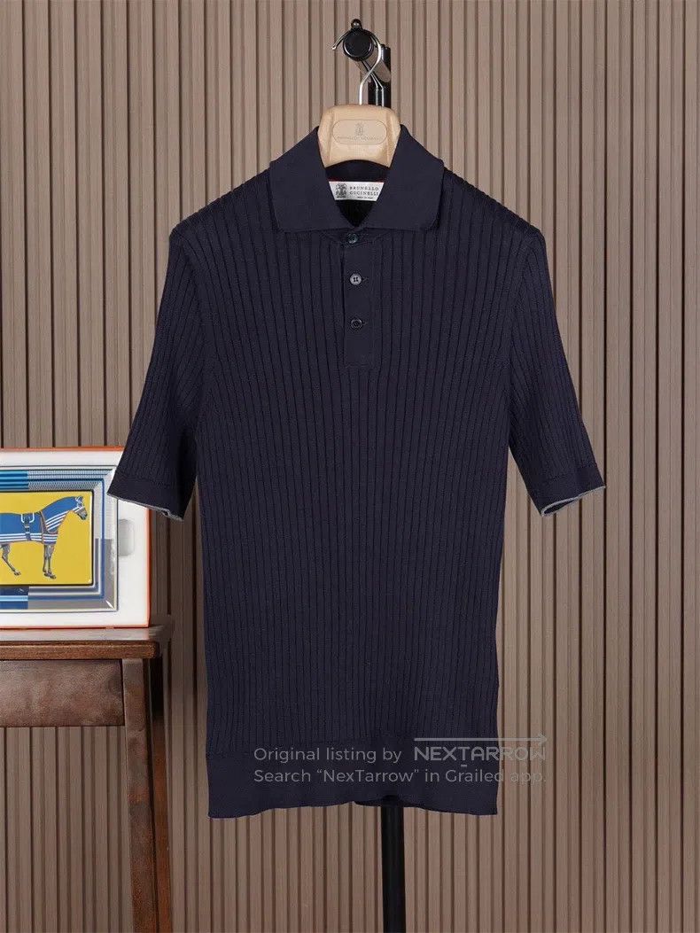 Brunello Cucinelli Brunello Cucinelli Sea Island Cotton Knit Short Sleeve Pol Size US M / EU 48-50 / 2 - 1 Thumbnail