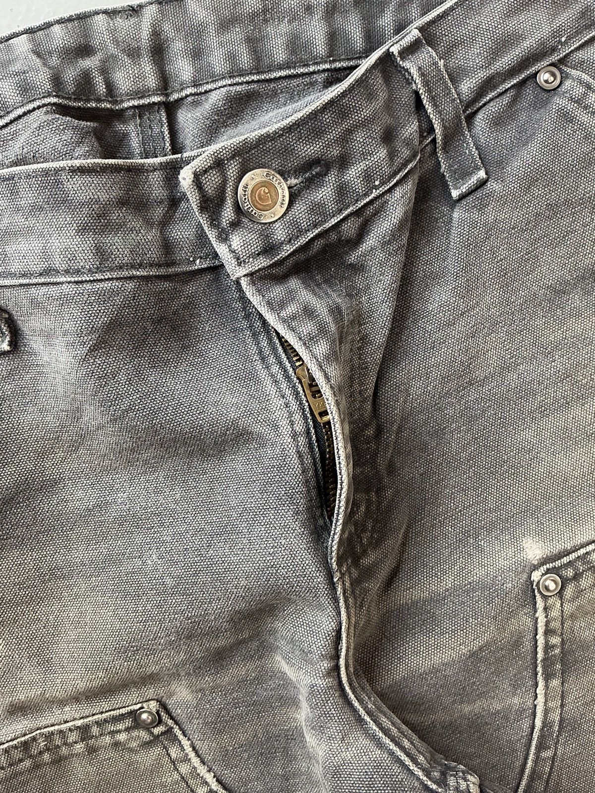 Carhartt × Vintage Vintage sunfade Carhartt B01 BLK painted double knee denim Size US 29 - 7 Thumbnail