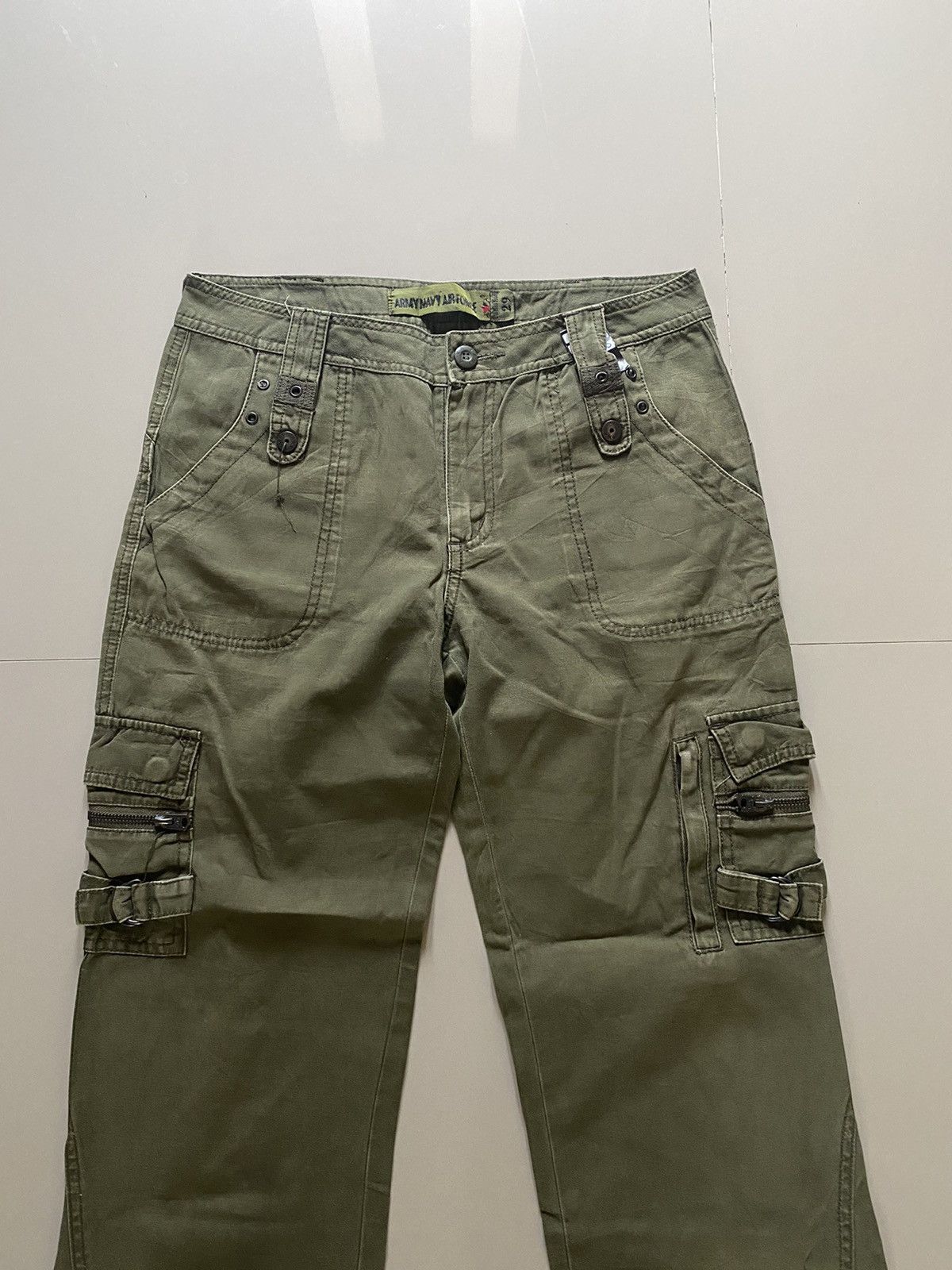 General Research Vintage Japanese Tactical Multi Pocket Pants Green Size US 31 - 3 Thumbnail