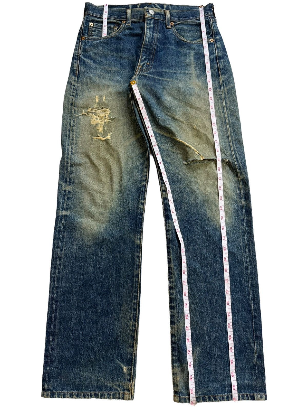 Levi's Vintage 80s Levis 502 Big E Mud Wash Loose Selvedge Jeans Size US 29 - 15 Thumbnail