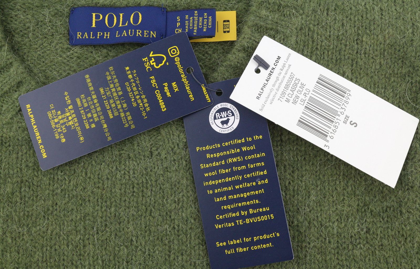 Ralph Lauren OLIVE S Wool Alpaca Blend Pullover Jumper 86921 Size US S / EU 44-46 / 1 - 7 Thumbnail