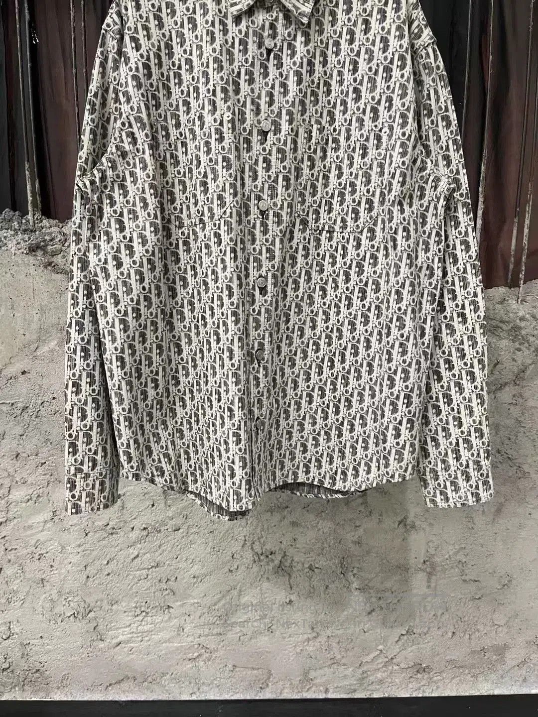 Dior Dior Gray Silver Monogram Denim Shirt Jacket. Size US XXS / EU 40 - 4 Thumbnail
