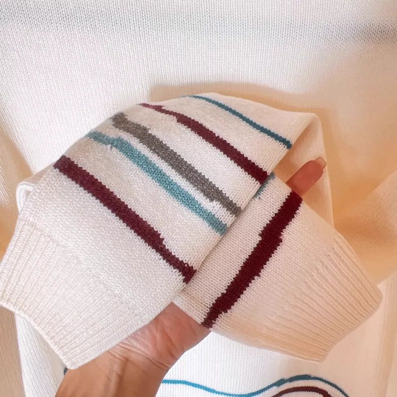 Loro Piana LORO PIANA Color stripes on the edges of the cashmere swea Size M / US 6-8 / IT 42-44 - 4 Thumbnail