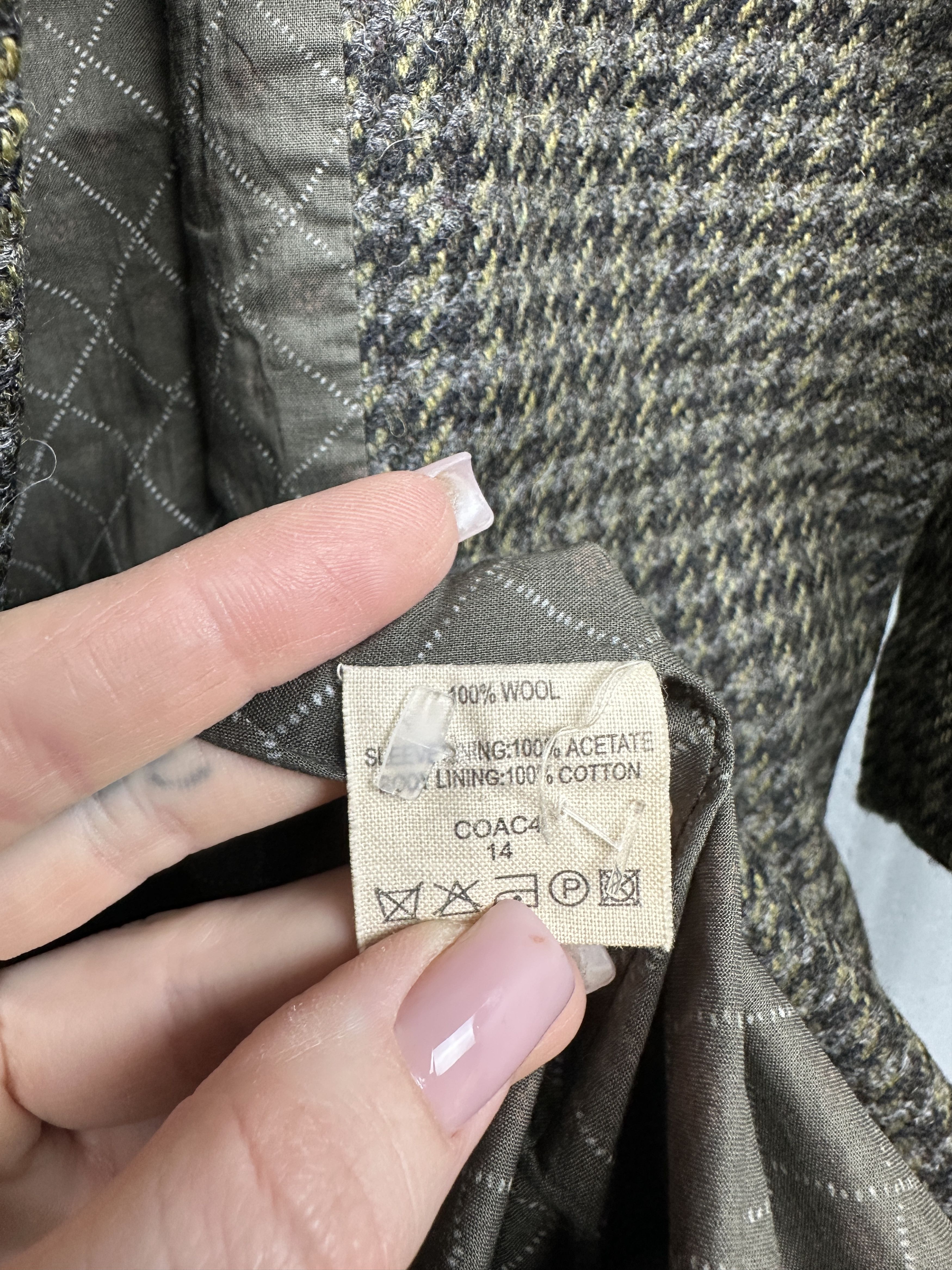 Vintage TOAST Womens Italian Wool Long Tweed Coat Jacket Size L / US 10 / IT 46 - 4 Thumbnail