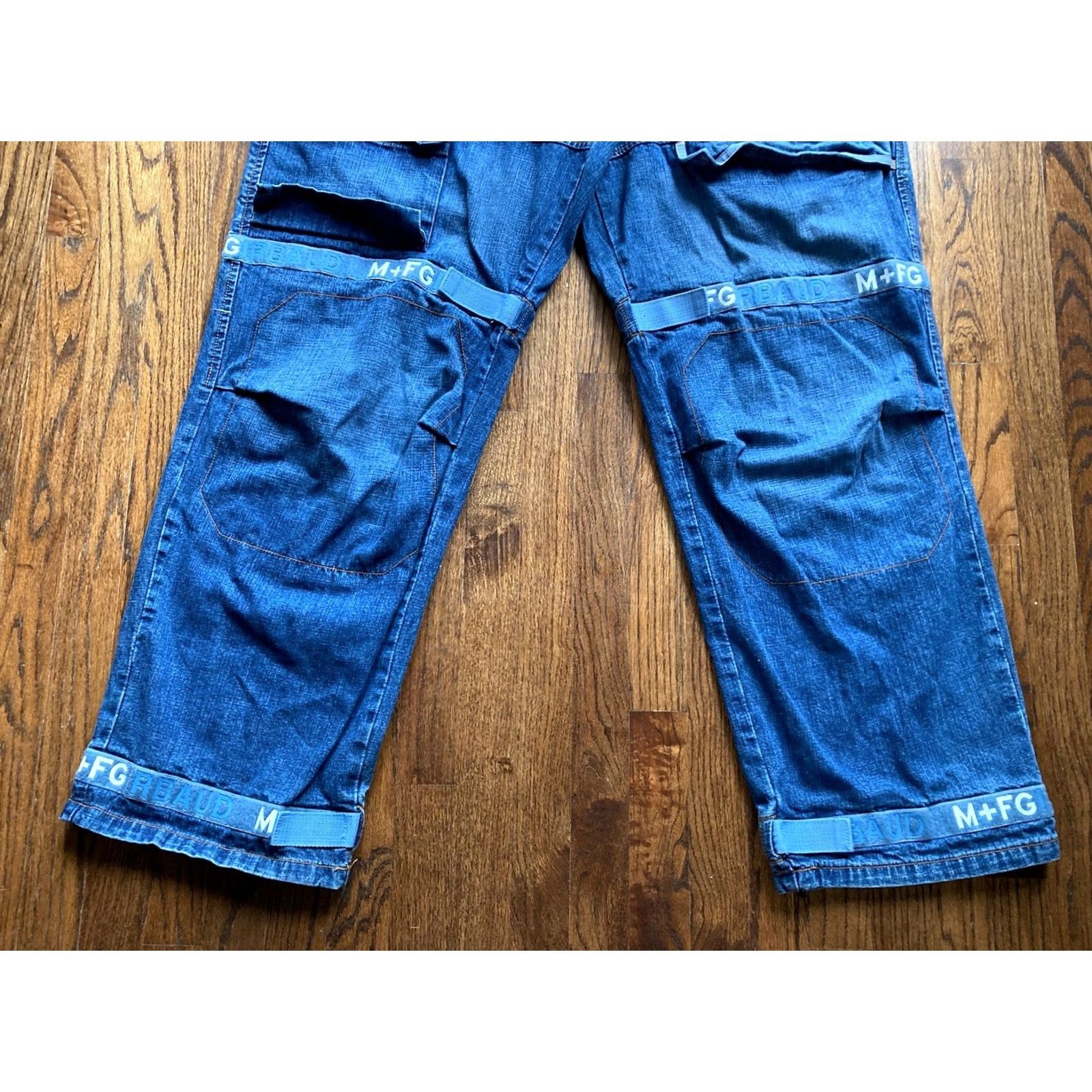 Vintage VINTAGE Marithe Francois Girbaud Jeans Mens 42x33 Baggy Shuttle Tape VTG Y2K Cargo Blue Denim Wide-Leg Pockets 90s Mens Size US 42 / EU 58 - 3 Thumbnail