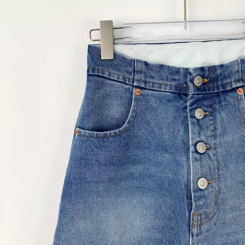 Maison Margiela Maison Margiela Blue washed cotton casual denim straight t Size 25" / US 0 / IT 36 - 3 Thumbnail
