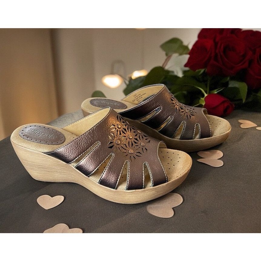 Unknown London Softspots Shoes Sandals Slip-ons Wedges Heels Copper Sz 6.5 Size US 6.5 / IT 36.5 - 2 Thumbnail