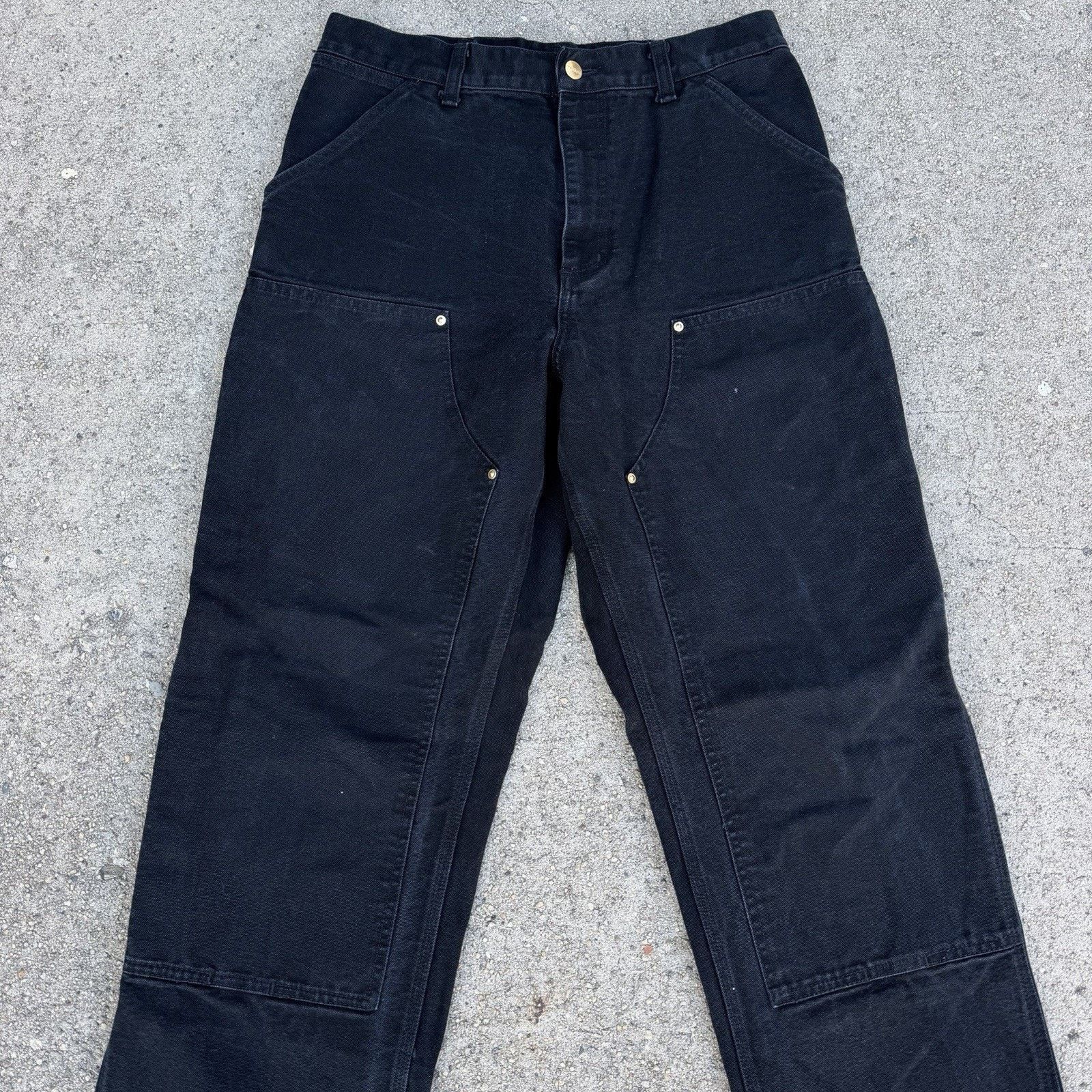 Carhartt Wip Carhartt WIP Work In Progress Black Double Knee Pants 32x32 Size US 32 / EU 48 - 2 Thumbnail