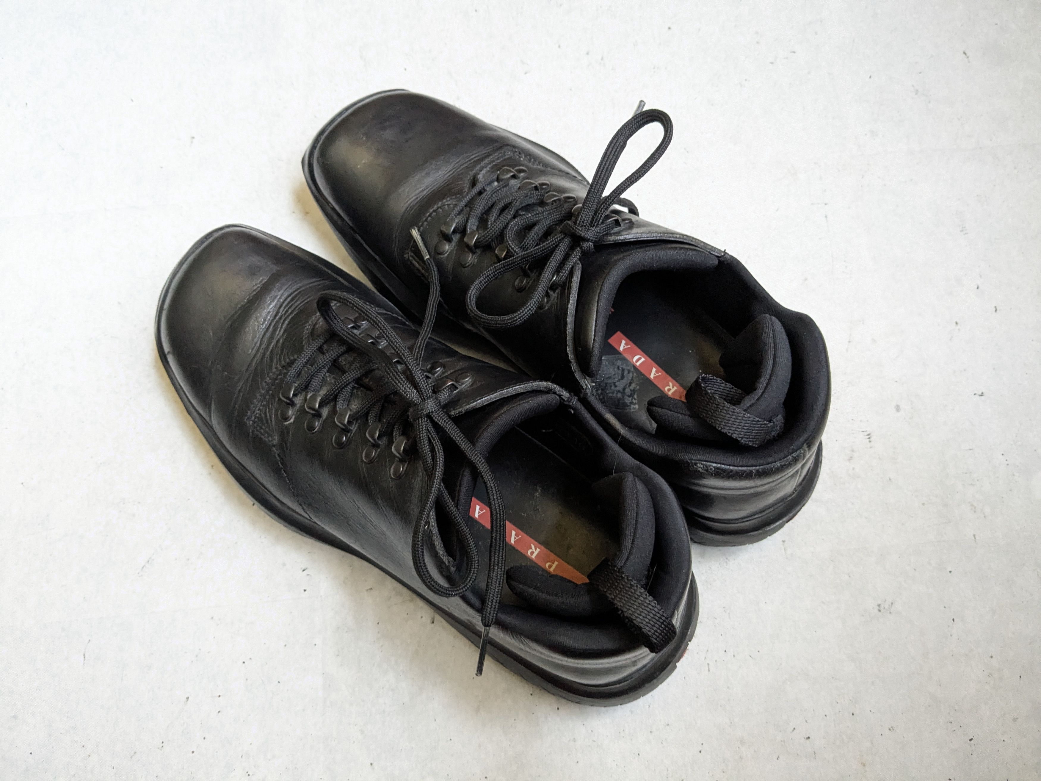 Prada Prada Sneakers Black 11 Low Tops Leather Vibram Size US 11 / EU 44 - 14 Thumbnail