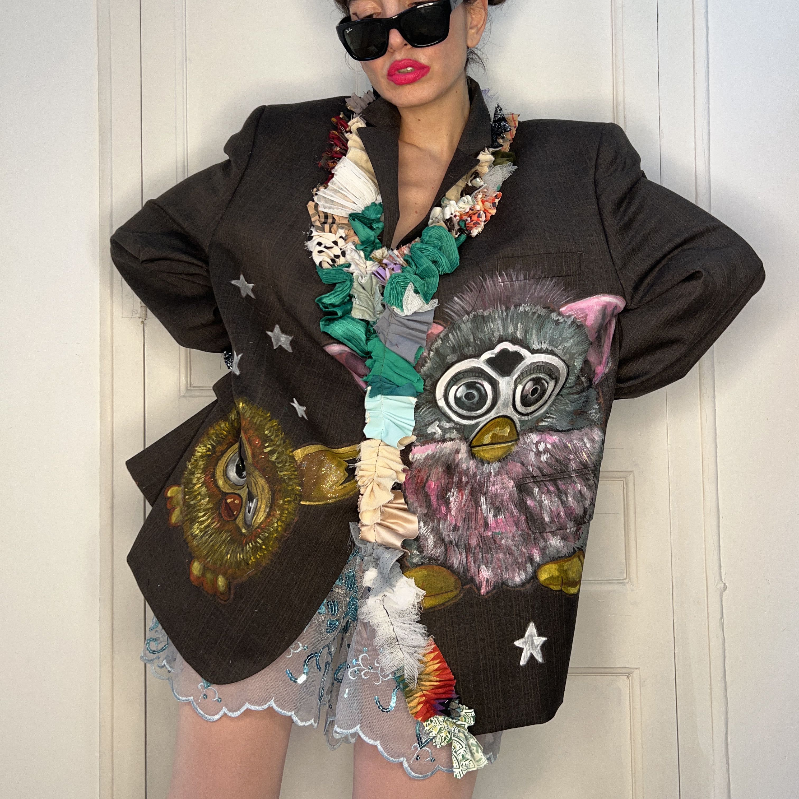 Custommade Hand Painted 90s Nostalgia Toy Art Blazer Size 4XL / US 24-26 - 5 Thumbnail