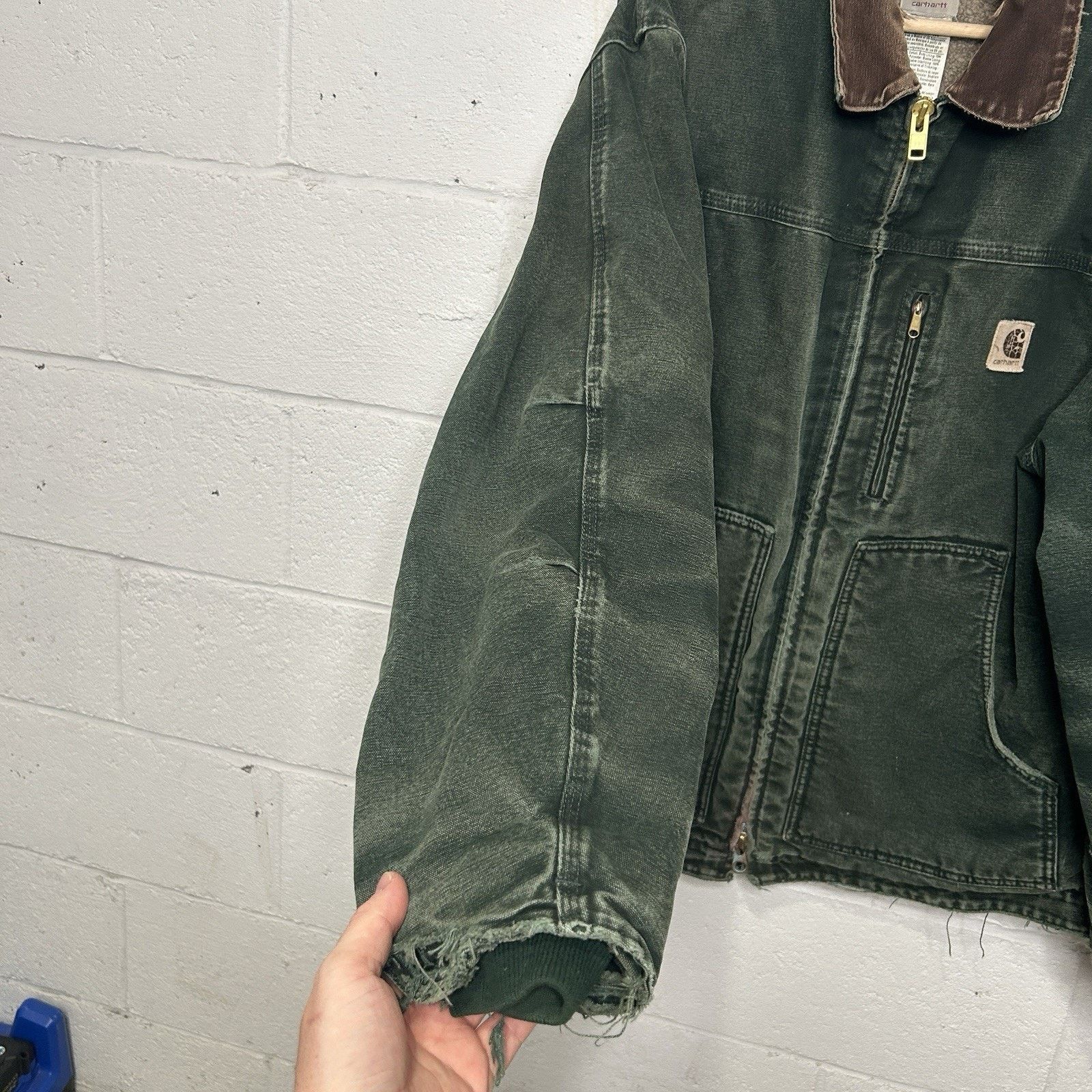 Carhartt Thrashed Carhartt Sandstone Sherpa-Lined Ridge Coat “Spruce” Size US L / EU 52-54 / 3 - 8 Thumbnail