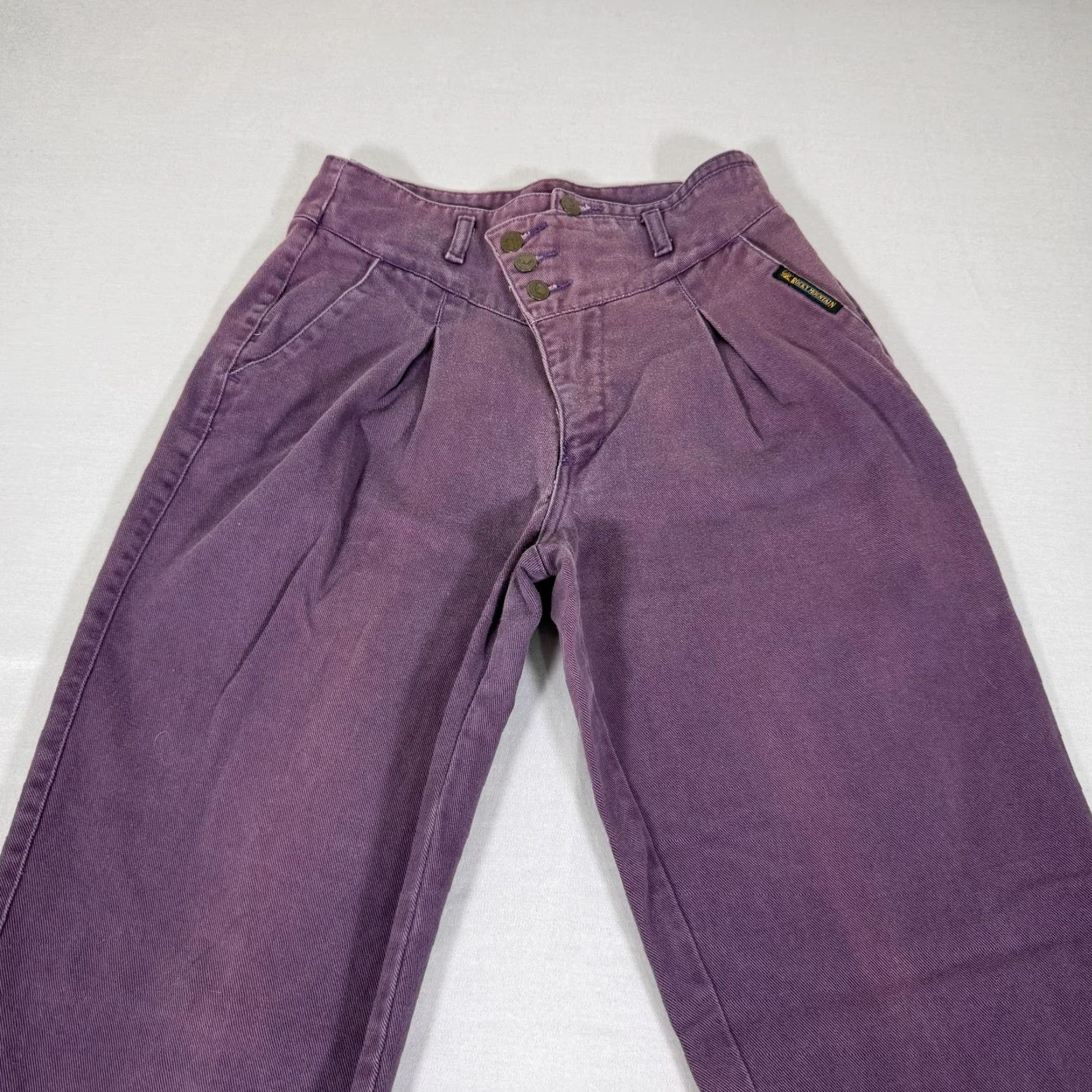 Vintage VINTAGE Rockies Jeans Womens 13 Denim Pants 90s Purple High Waist Slim Straight 100% Cotton Boyfriend? Size 34" / US 12 / IT 48 - 2 Thumbnail
