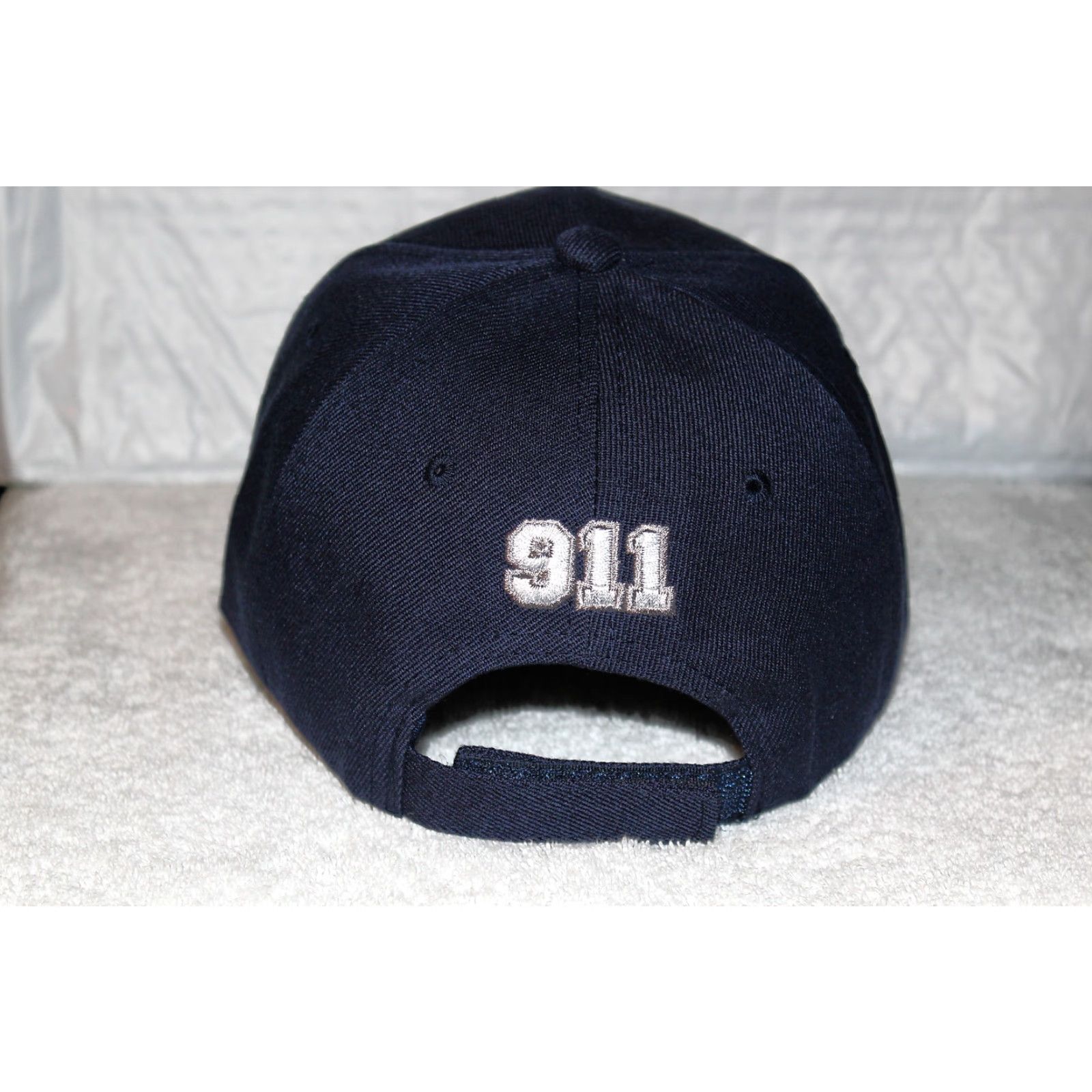Vintage VINTAGE CALI Baseball Cap Men Adjustable Blue Pistol We Don't Dial 911 Bullet Hole Size ONE SIZE - 2 Thumbnail
