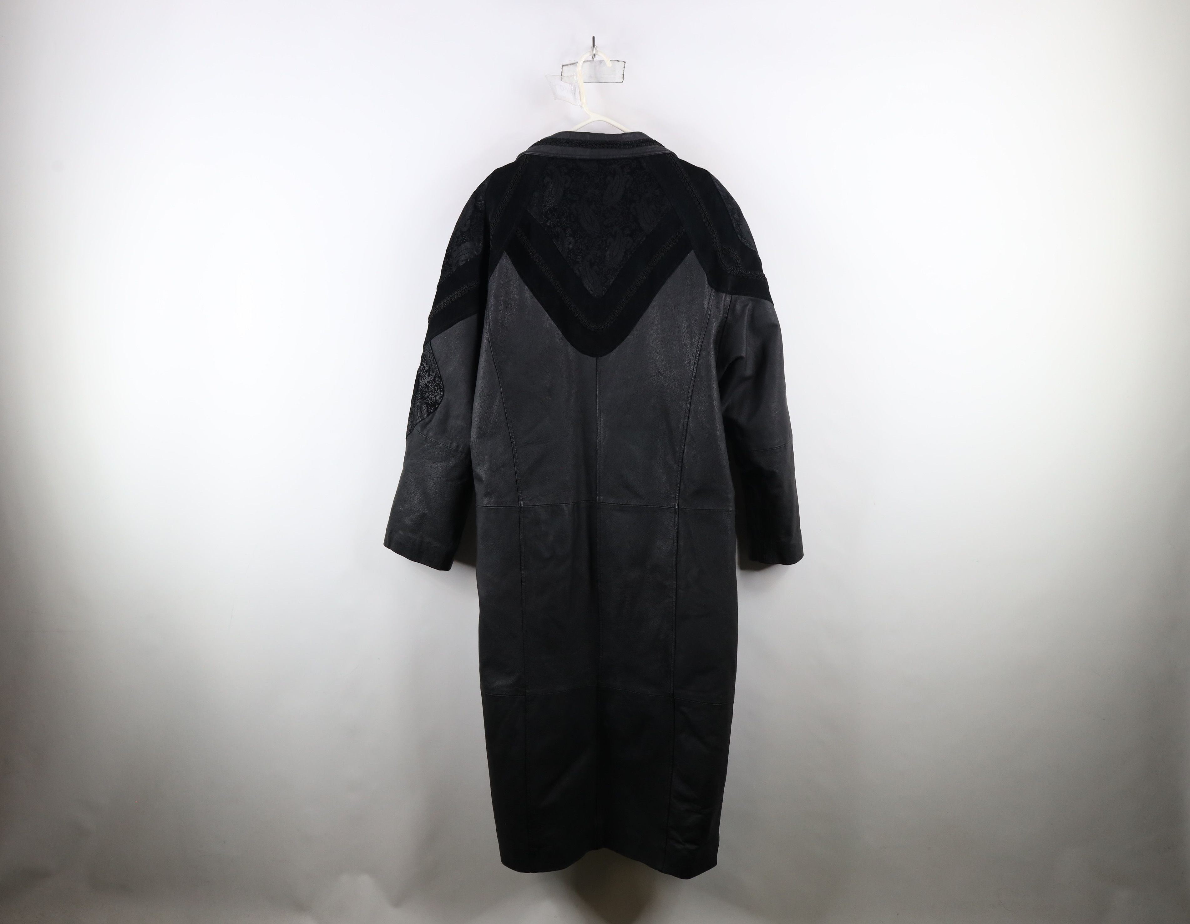 Vintage Vintage 90s Streetwear Paisley Leather Trench Coat Jacket Size L / US 10 / IT 46 - 14 Thumbnail