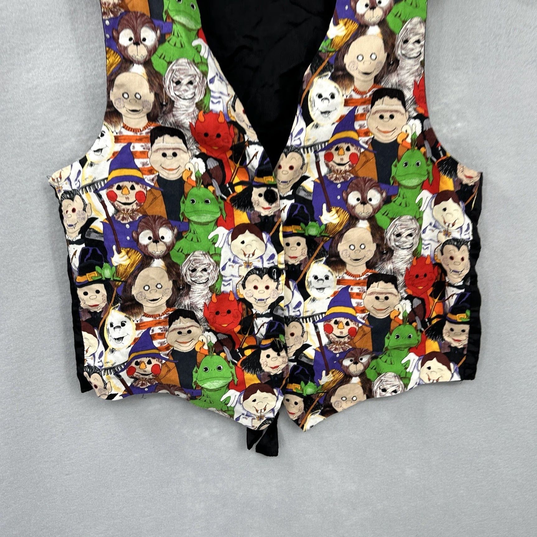 Vintage VINTAGE Capelli New York Vest Women One Size Black Halloween Cartoon Cat Designer Capelli Designs Monsters Clown READ House Size ONE SIZE - 3 Thumbnail