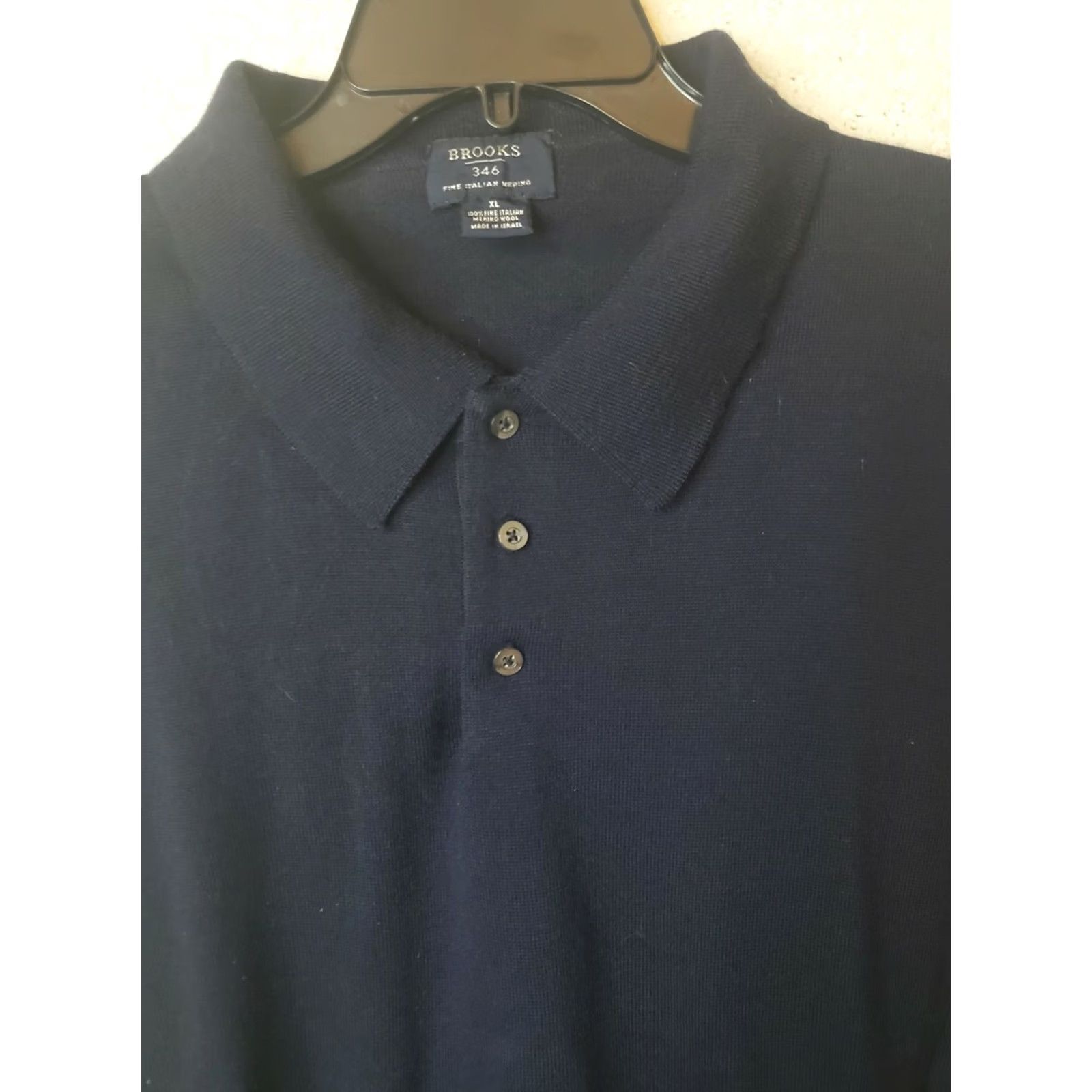 Brooks Brothers Brooks Brothers 346 100% Merino Wool Pullover Sweater Shirt XL Navy Men Long Sleeve Collared Crewneck/Standard Fit Regular Shirt Size US XL / EU 56 / 4 - 3 Thumbnail