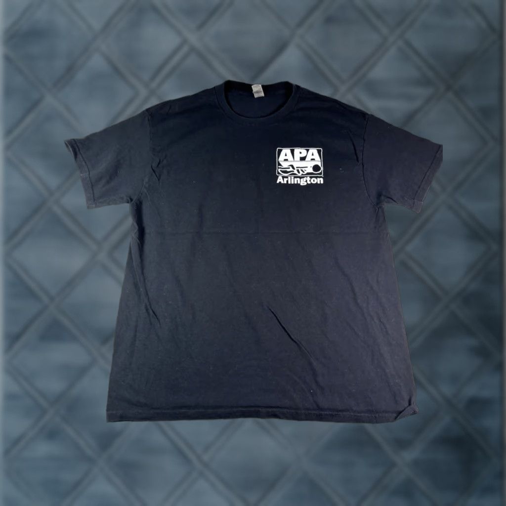 Gildan Gildan Men's T-Shirt Regular L Black "APA 2023 World Qualifiers Las Vegas Pool" T-Shirt Shirt Mens Black Cotton Short Sleeve Crew Neck USA 2020s Size US L / EU 52-54 / 3 - 1 Thumbnail
