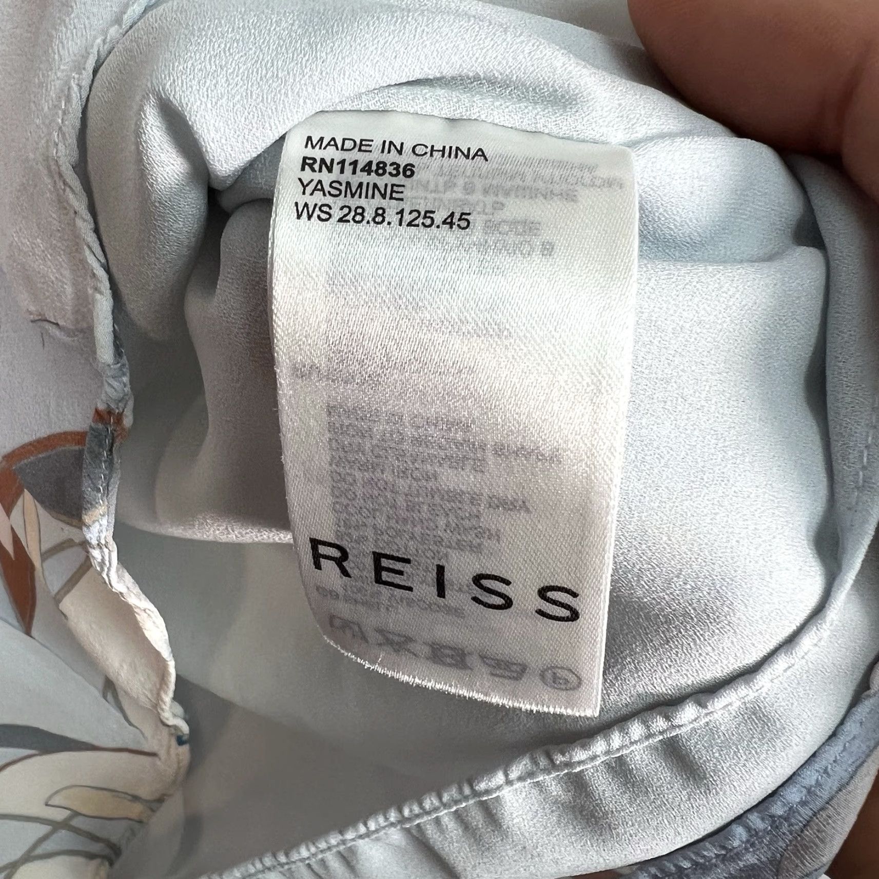 Reiss Reiss Womens Skirt Yasmine Swirl Print Flip Blue/Gray Fully Lined Size 0 Size 25" / US 0 / IT 36 - 6 Thumbnail