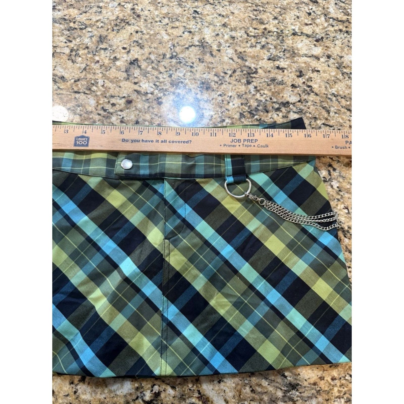 Vintage VINTAGE Wet-seal Skirt Mini Women Juniors 5 Green Plaid Grunge Punk, Chain, Short SZ 5, Wet-seal, Y2K Size 27" / US 4 / IT 40 - 6 Thumbnail