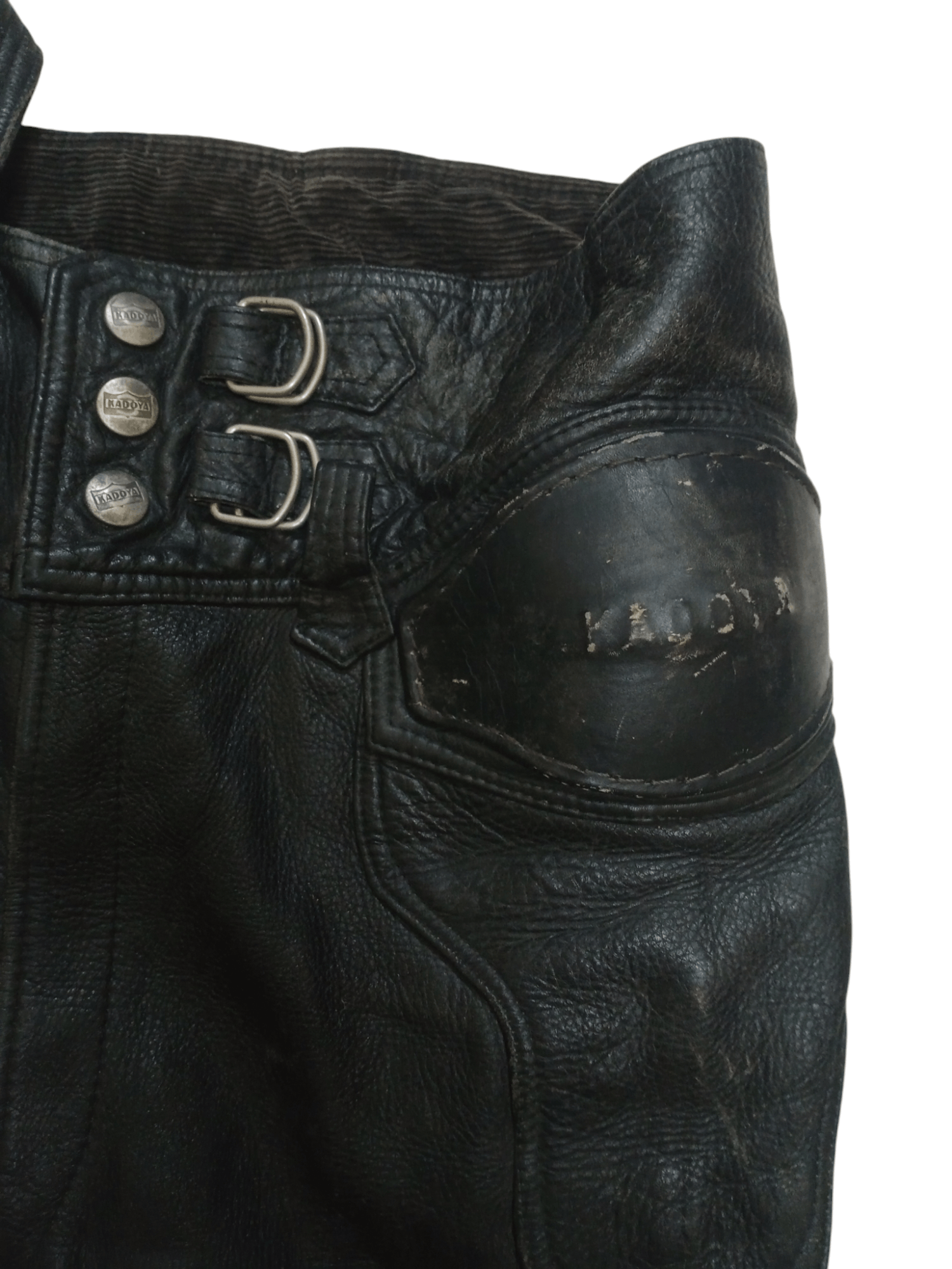 Kadoya Vintage 90s Kadoya Leather Biker Padded Pants Size US 29 - 5 Thumbnail