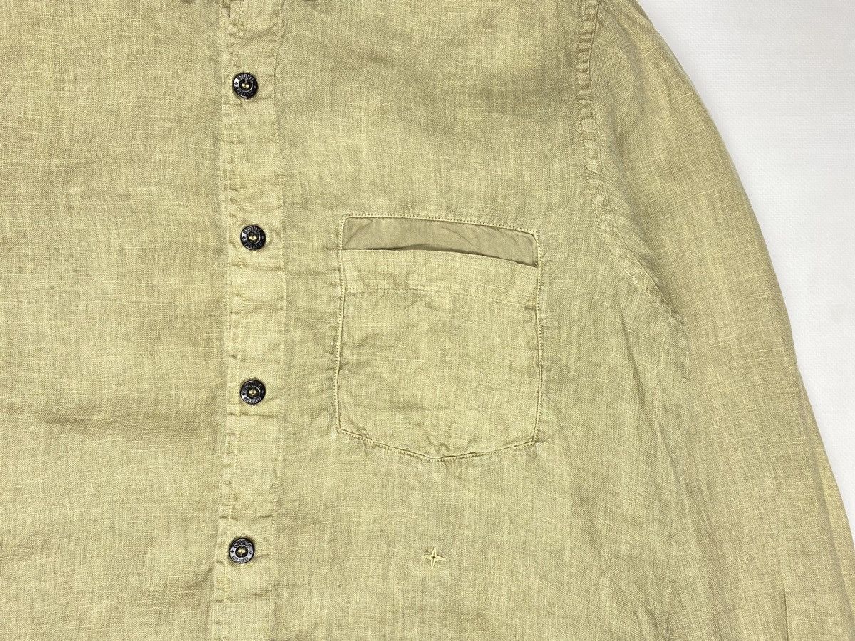 Stone Island Stone Island Linen Button Up Shirt Embroidered Logo Size US M / EU 48-50 / 2 - 5 Thumbnail