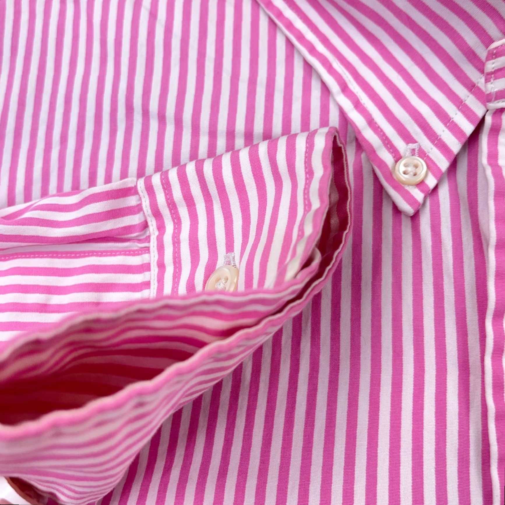Ralph Lauren Ralph Lauren Shirt Men XL Pink Striped Button-Up Regular Fit Cotton Dress Shirt Mens Size 46R - 6 Thumbnail